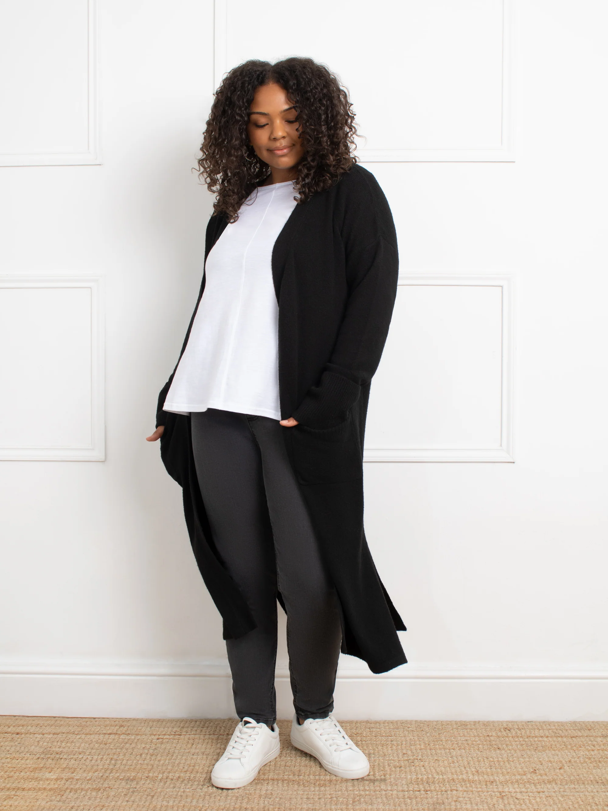 Black Longline Cardigan - Image 3