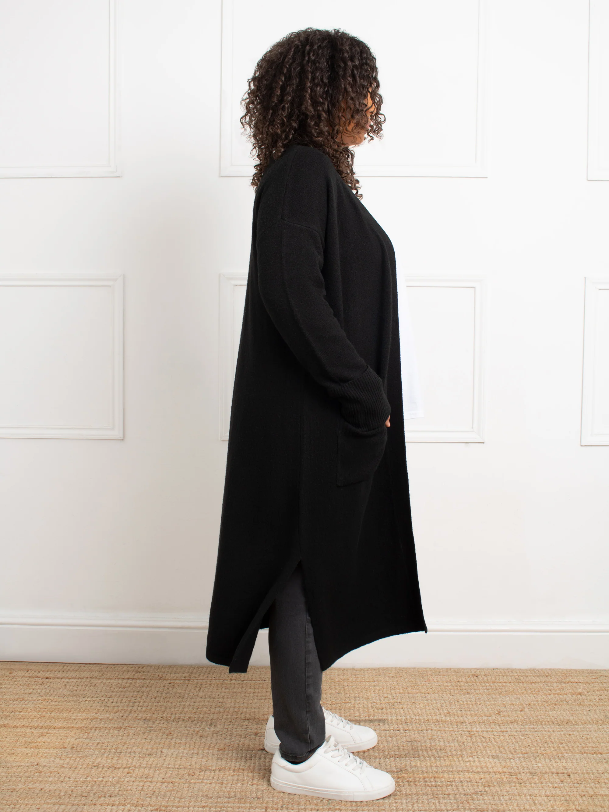Black Longline Cardigan - Image 4