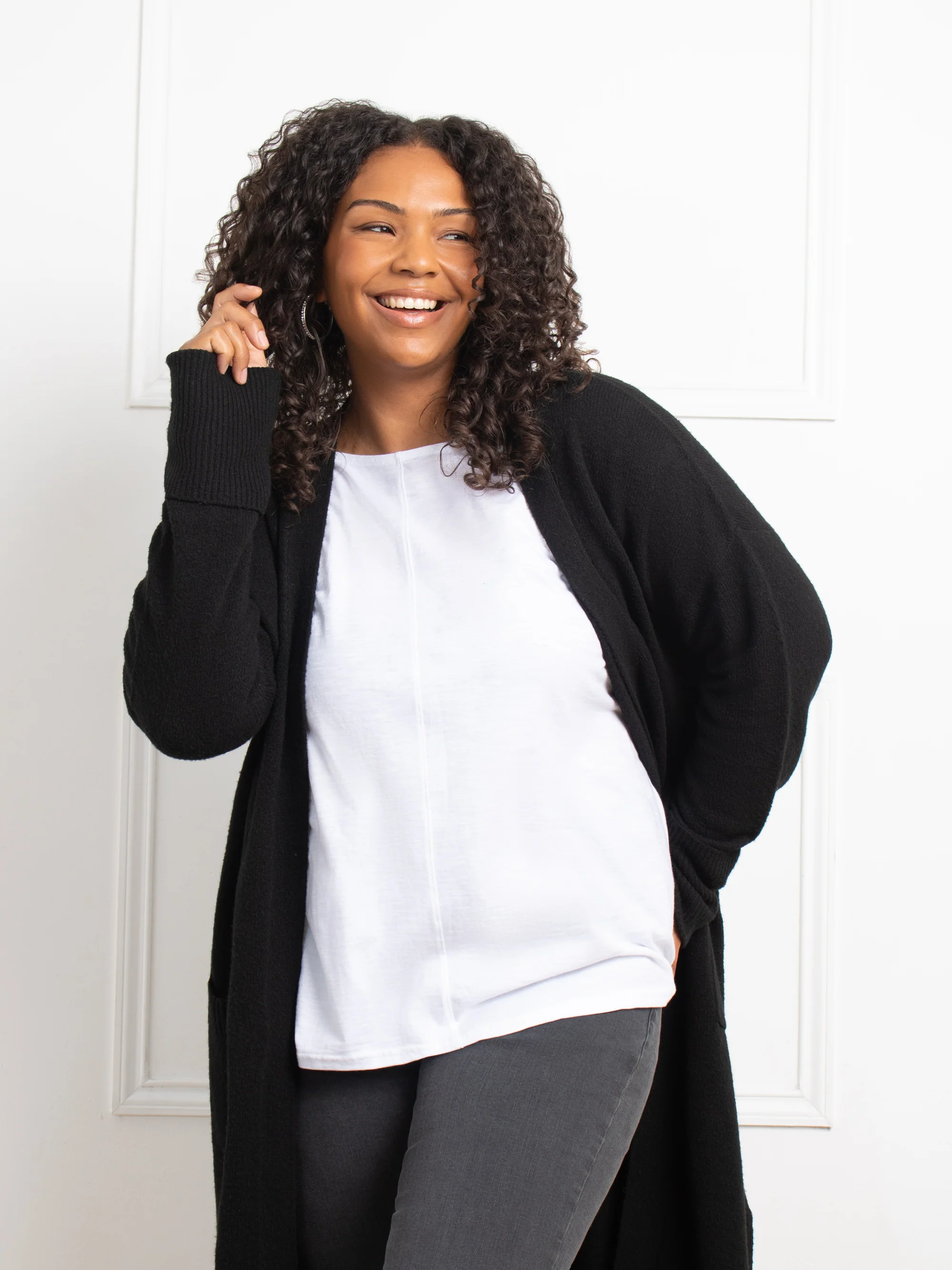 Black Longline Cardigan - Image 5