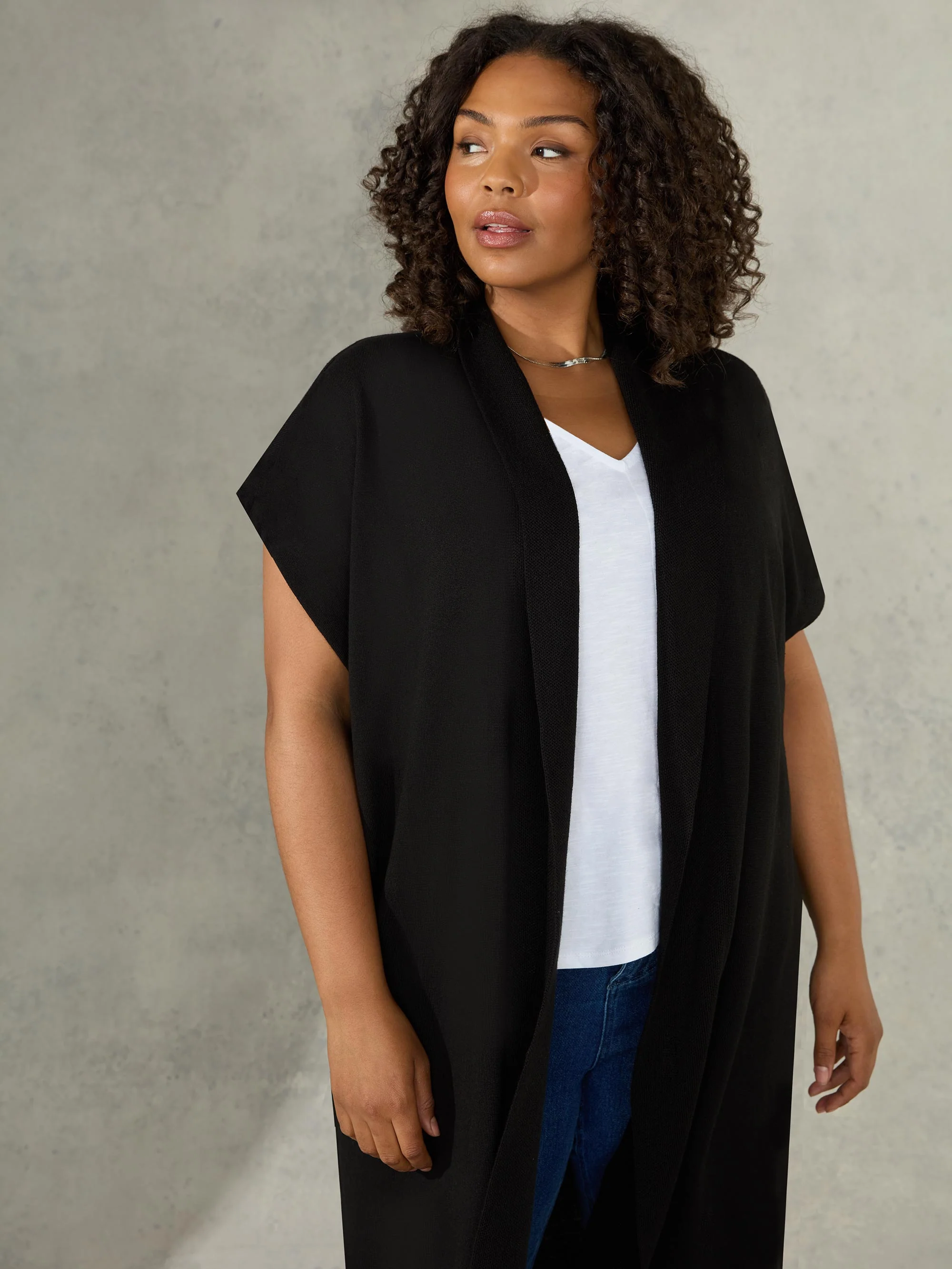 Black Longline Cardigan - Image 2