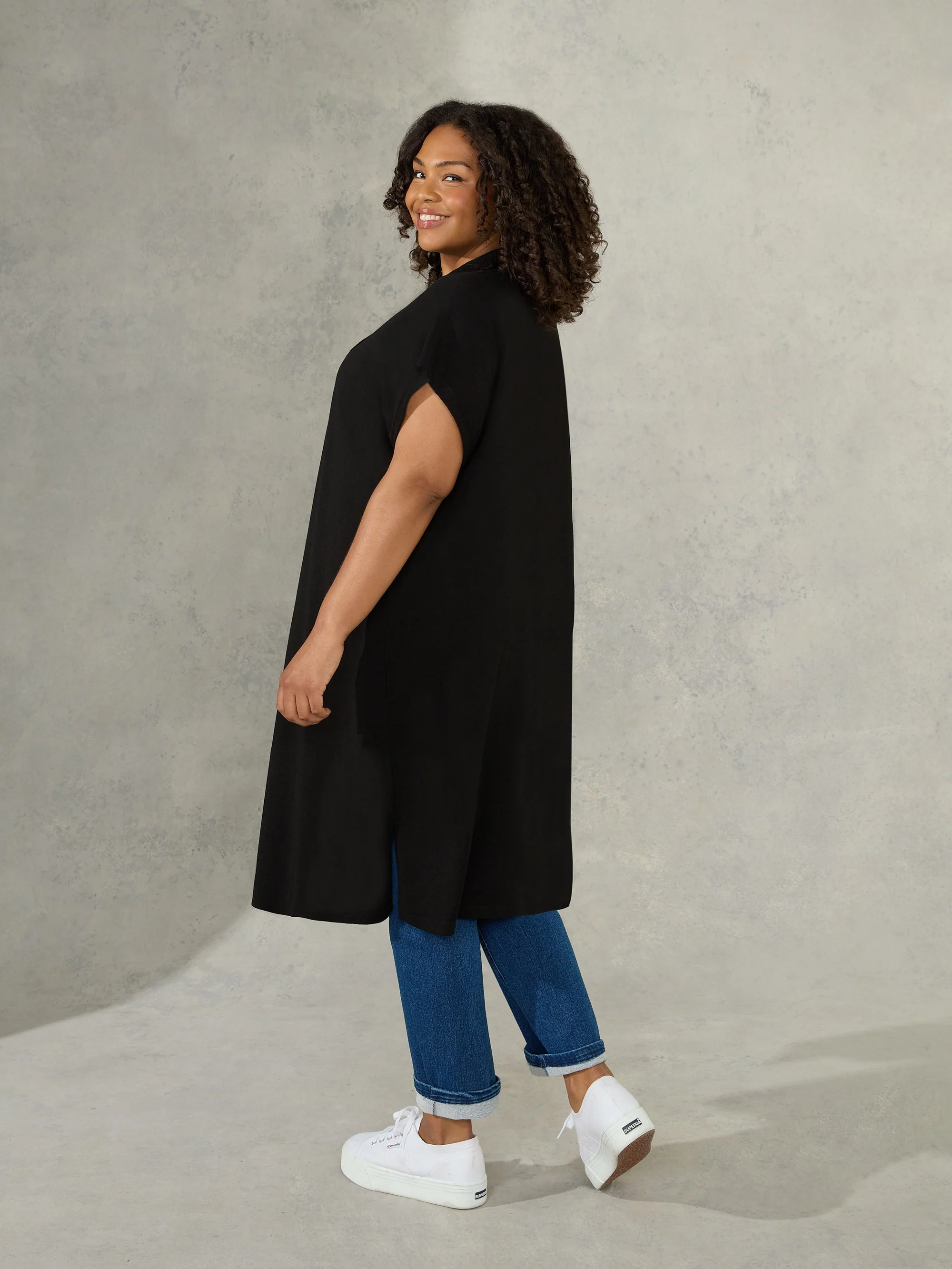 Black Longline Cardigan - Image 3