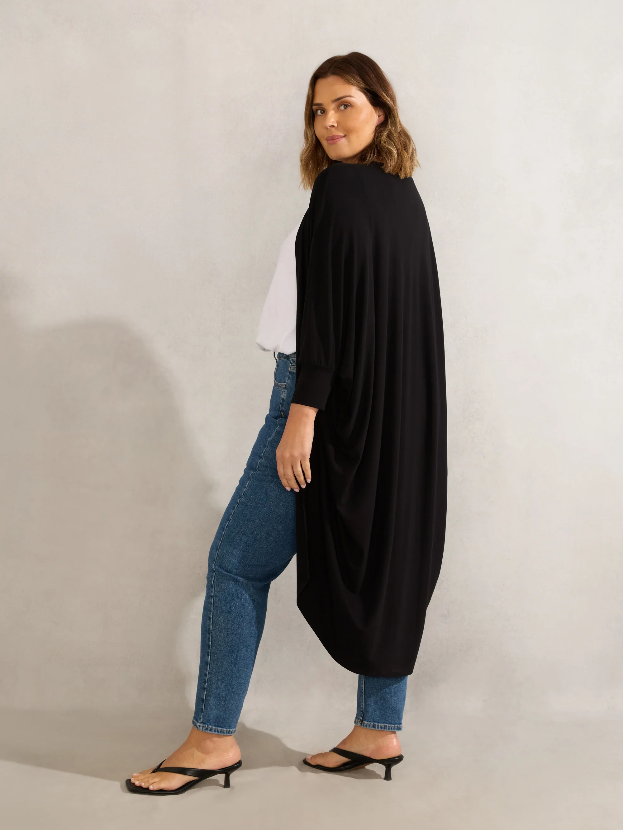 Black Longline Cardigan - Image 3