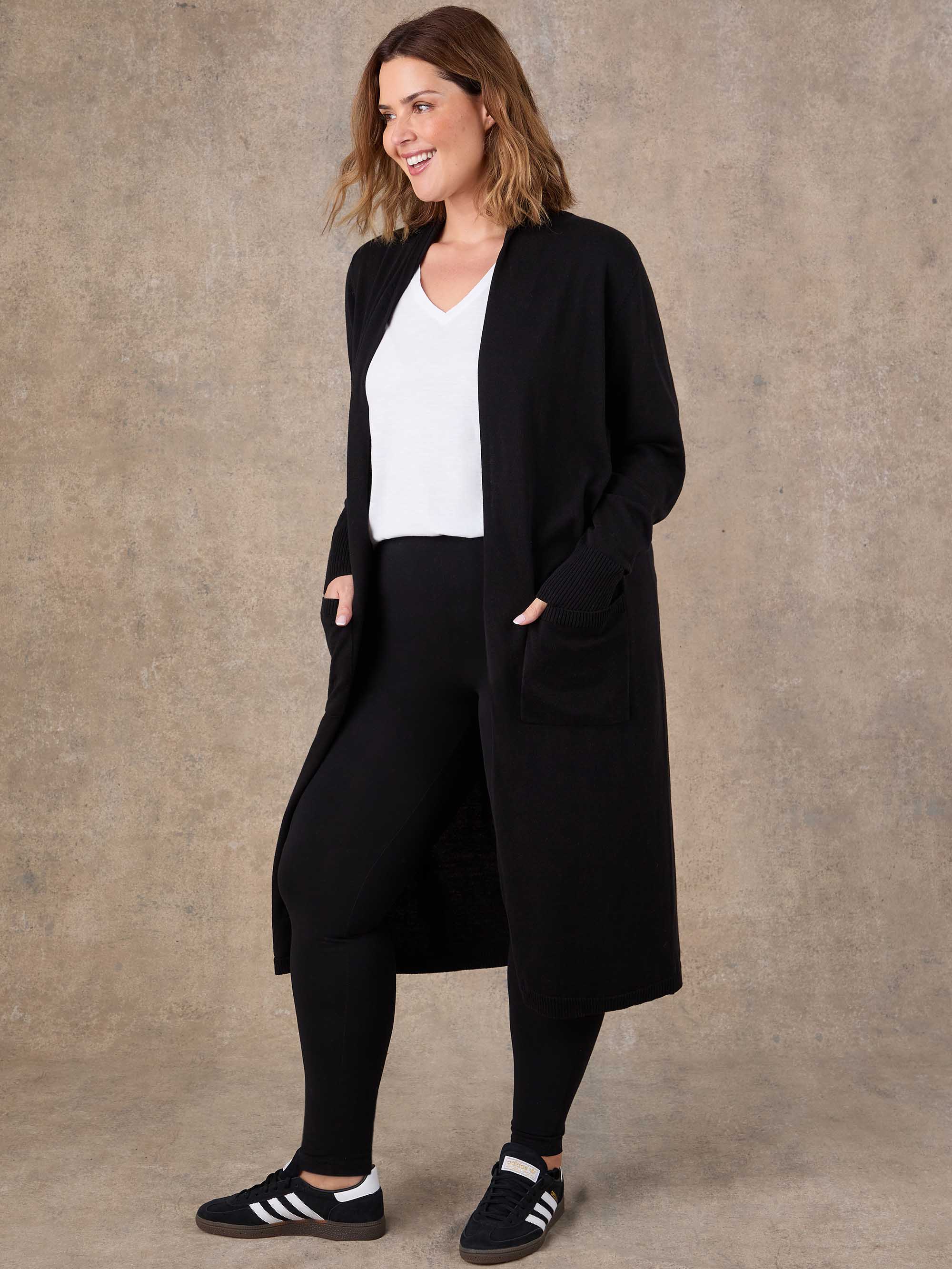 Black Longline Knitted Cardigan - Image 4