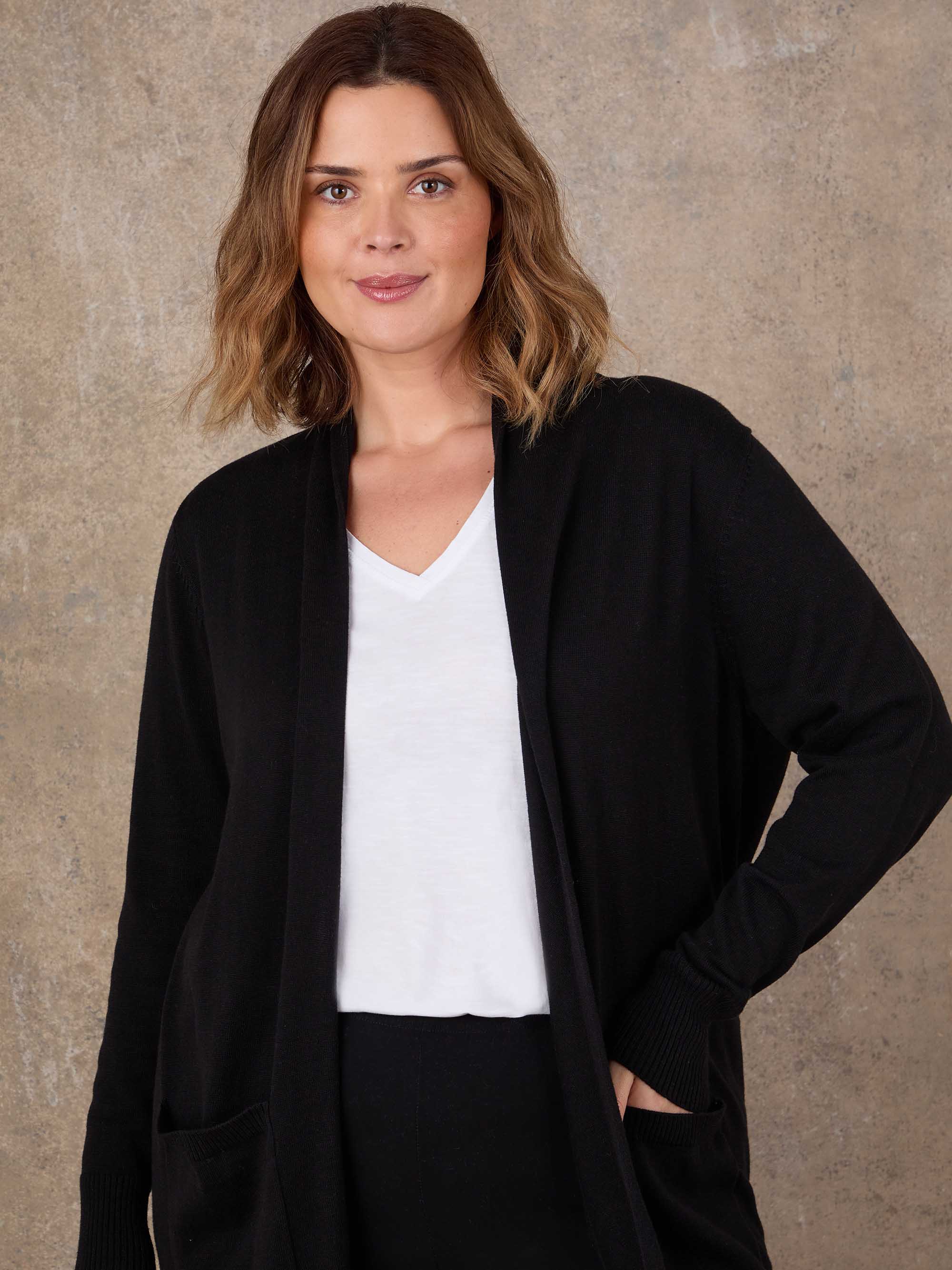 Black Longline Knitted Cardigan - Image 5