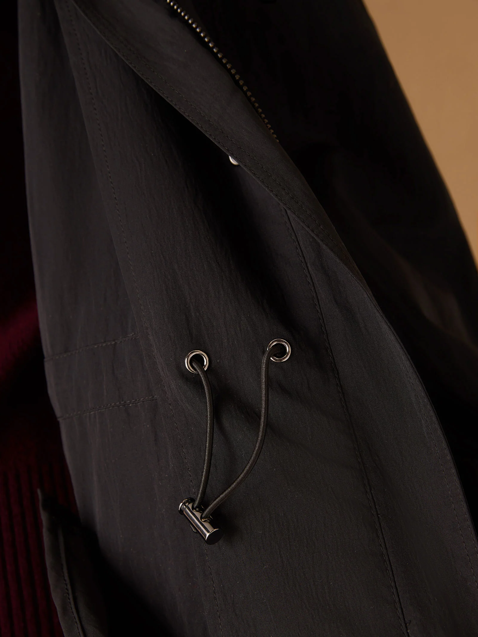 Black Longline Raincoat - Image 7