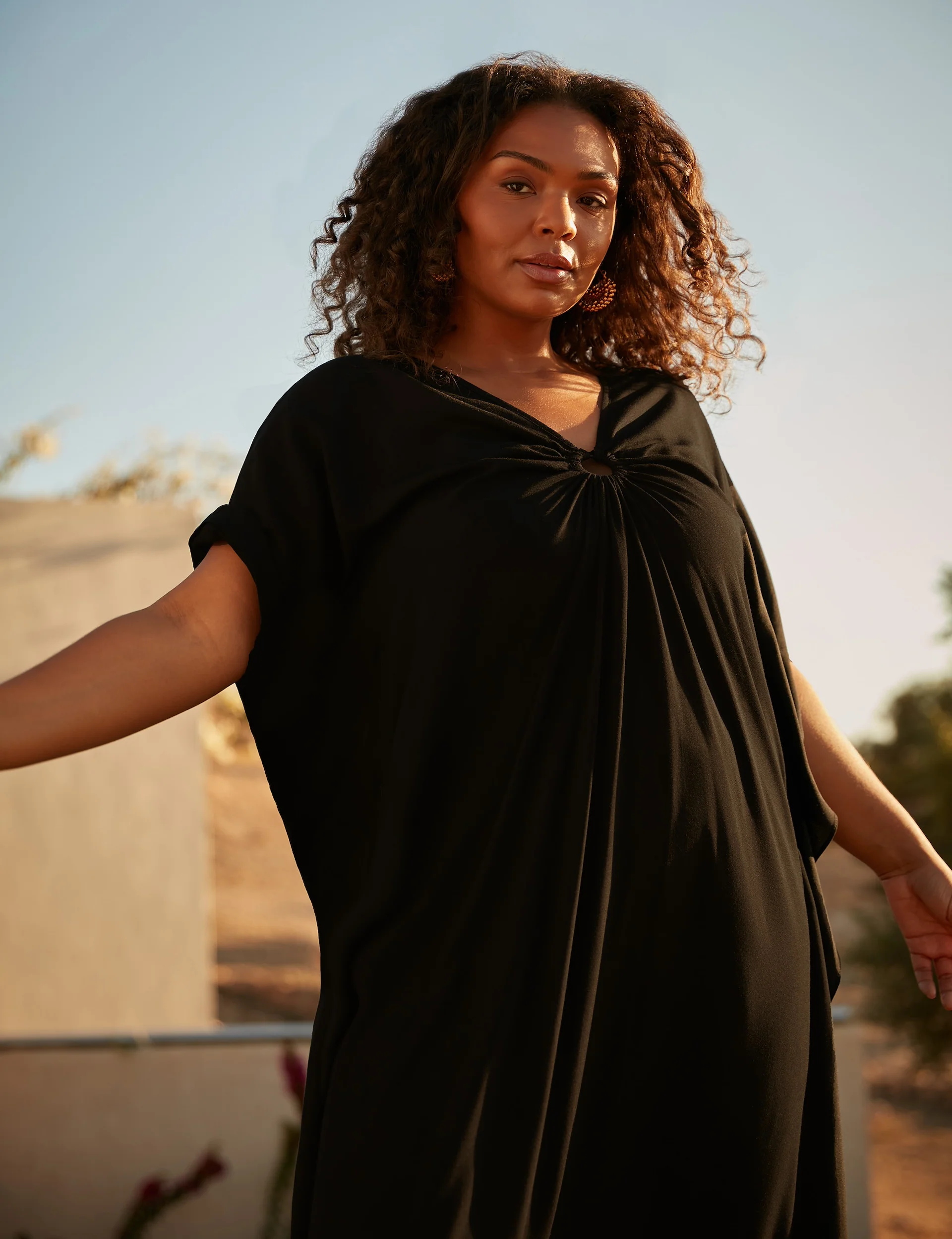 Black Maxi Kaftan Dress - Image 2