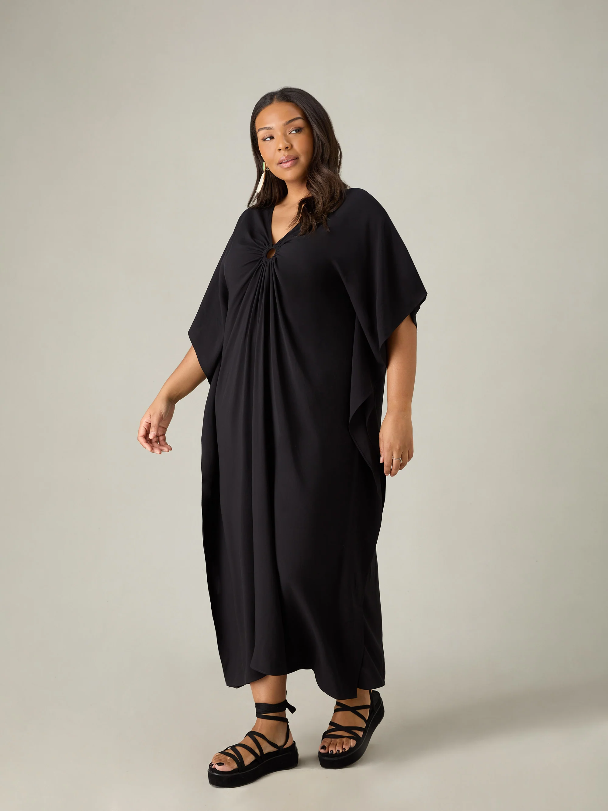Black Maxi Kaftan Dress - Image 3