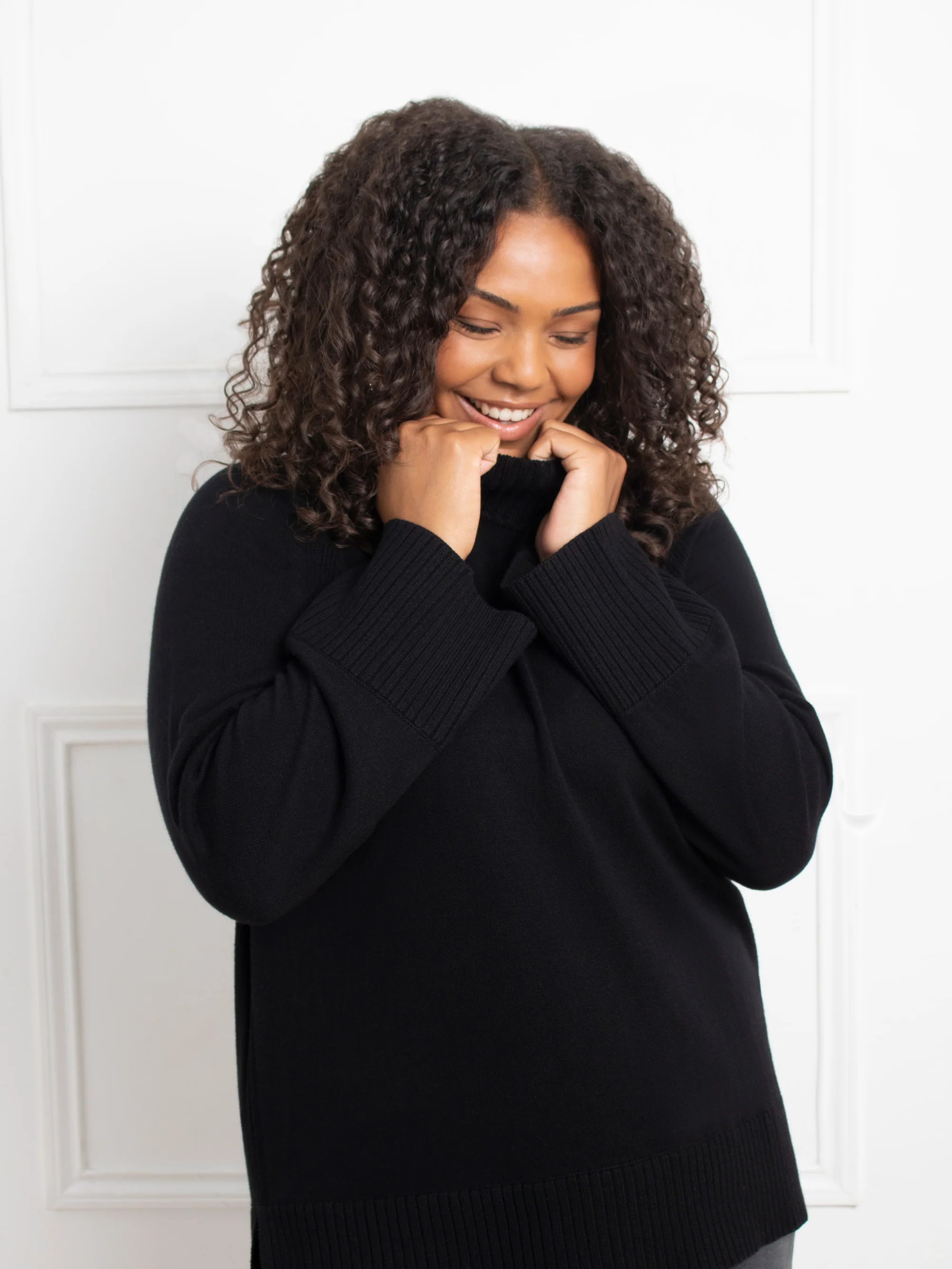 Black Mock Neck Jumper - Image 2