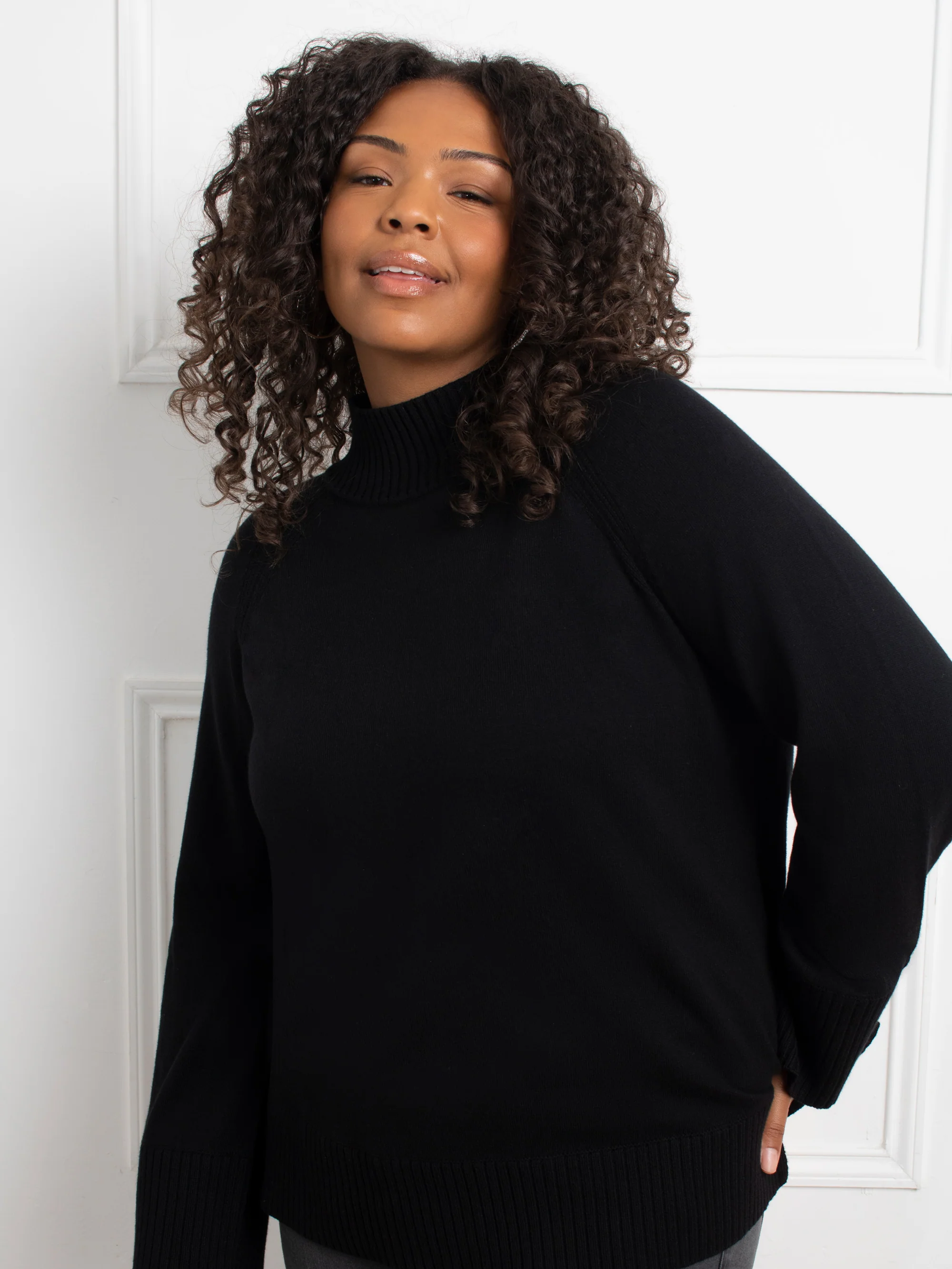 Black Mock Neck Jumper - Image 4