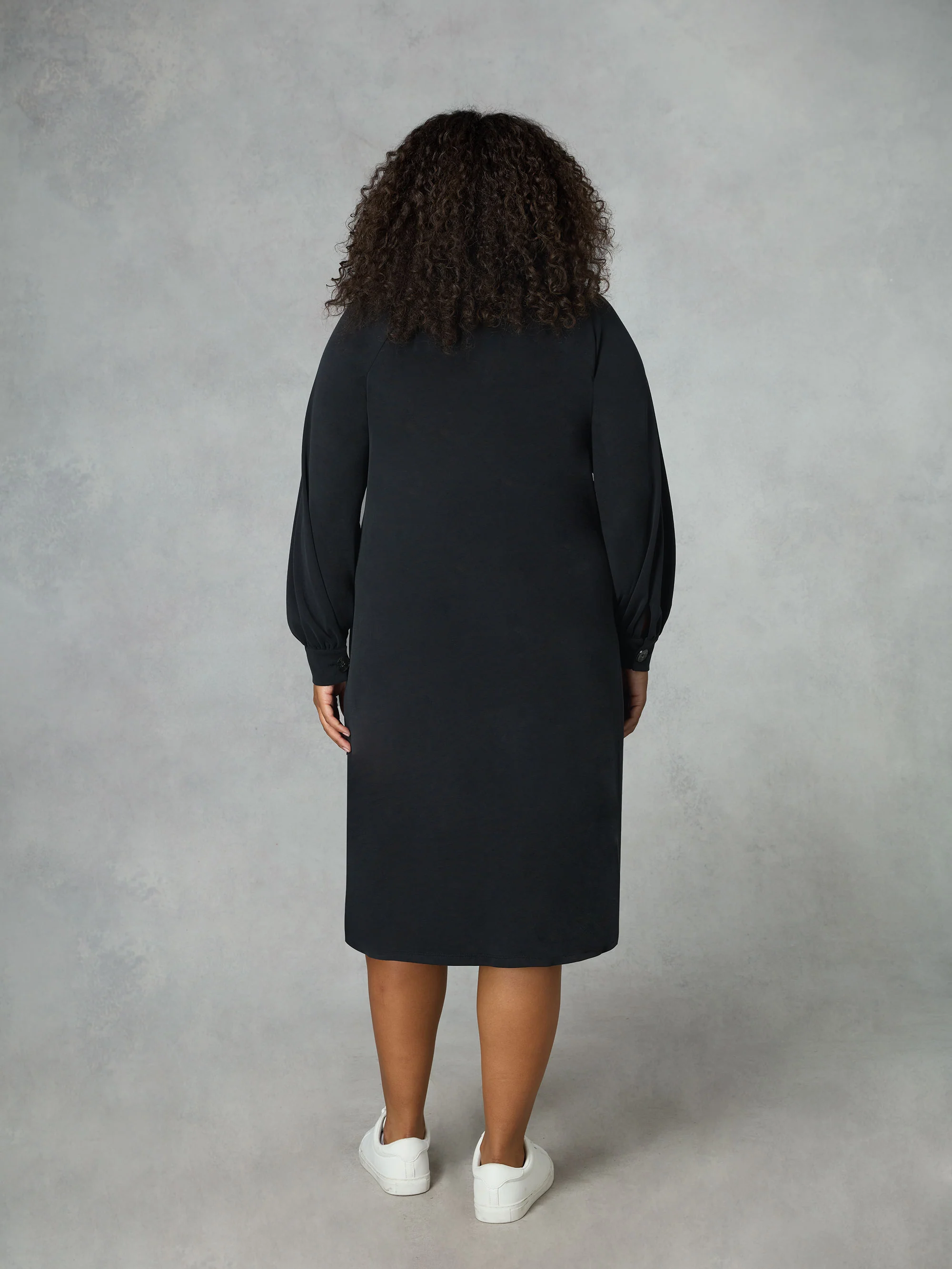Black Modal Jersey Swing Dress - Image 3