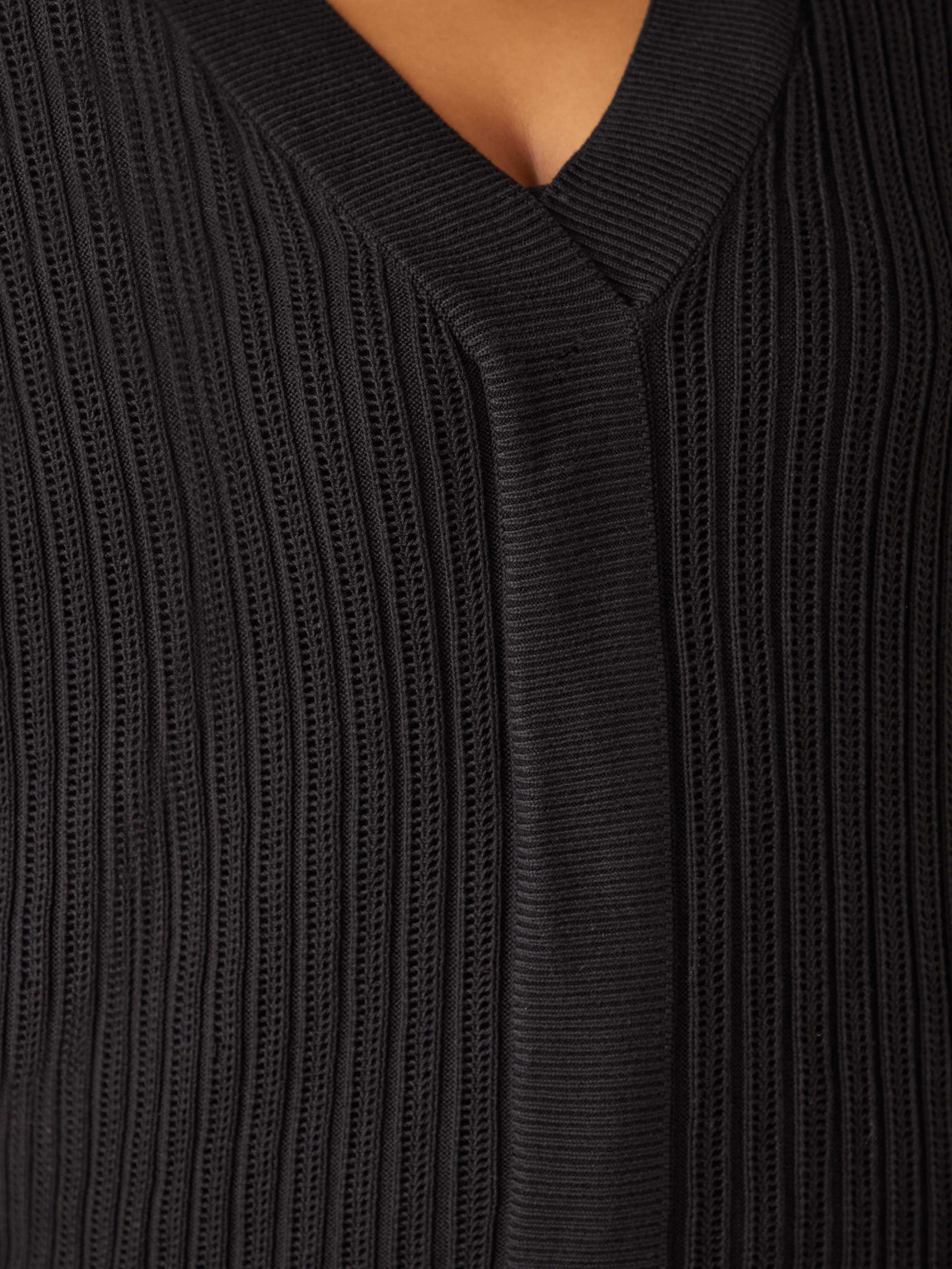 Black Open Stitch Knitted Kaftan Jumper - Image 3