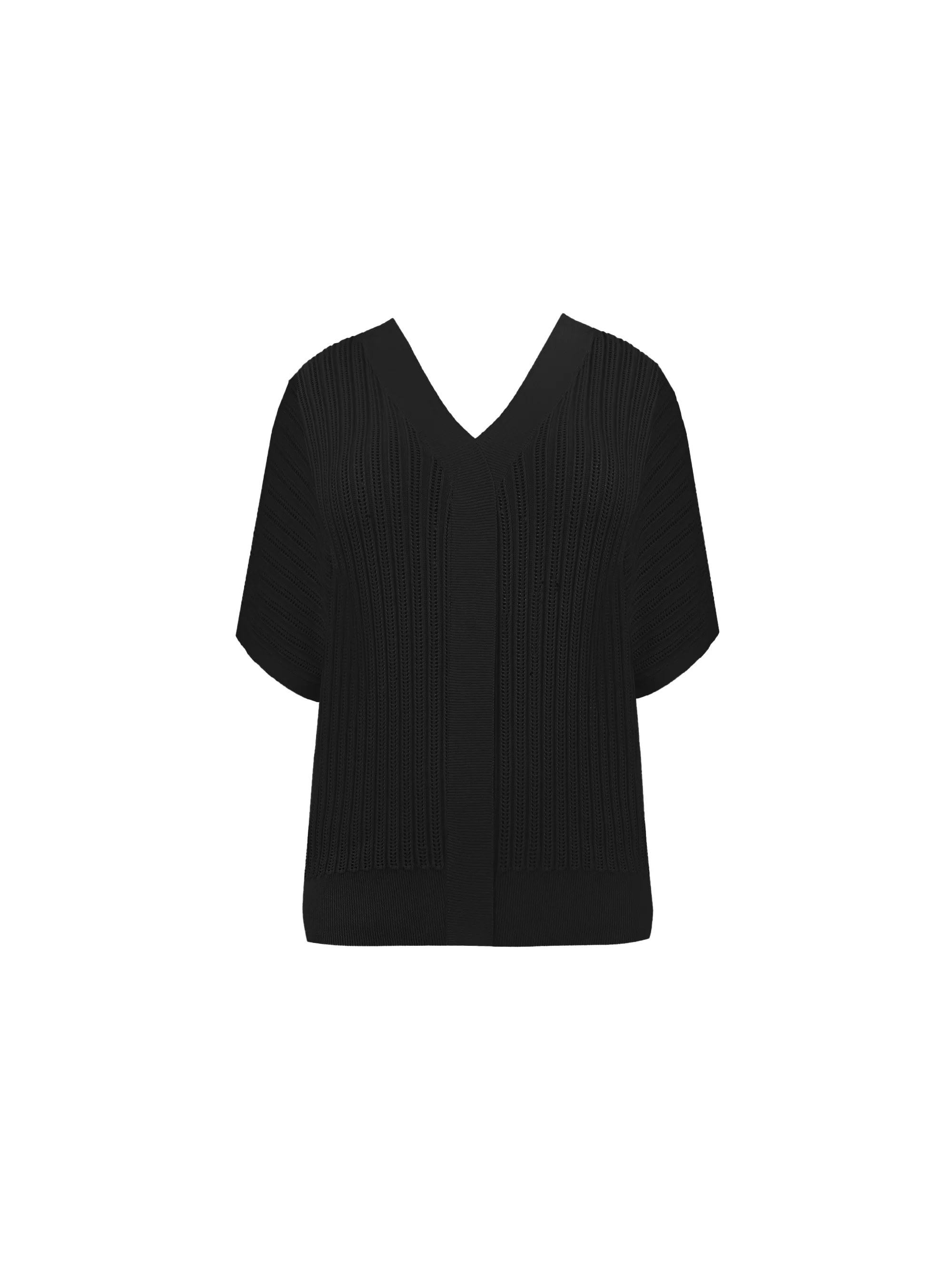 Black Open Stitch Knitted Kaftan Jumper - Image 5