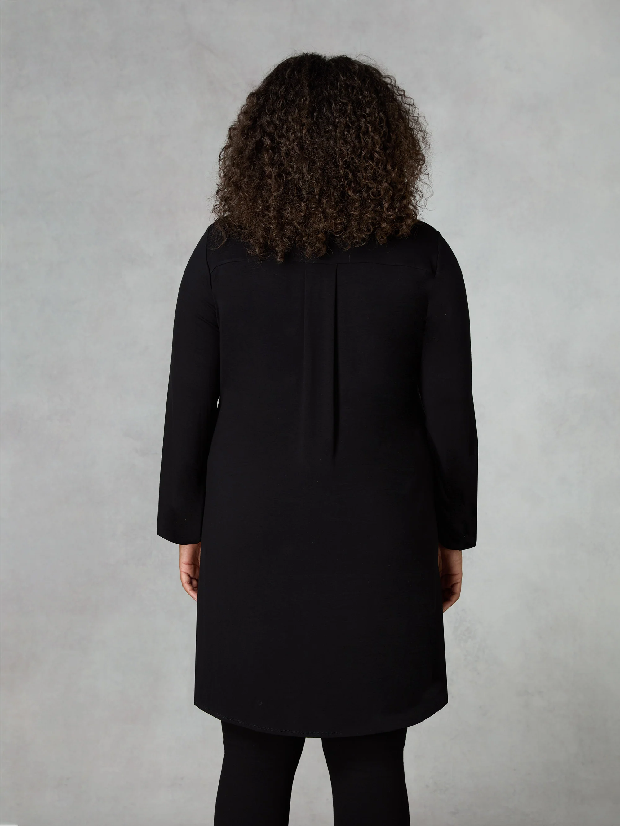 Black Pintuck Yoke Jersey Tunic - Image 3