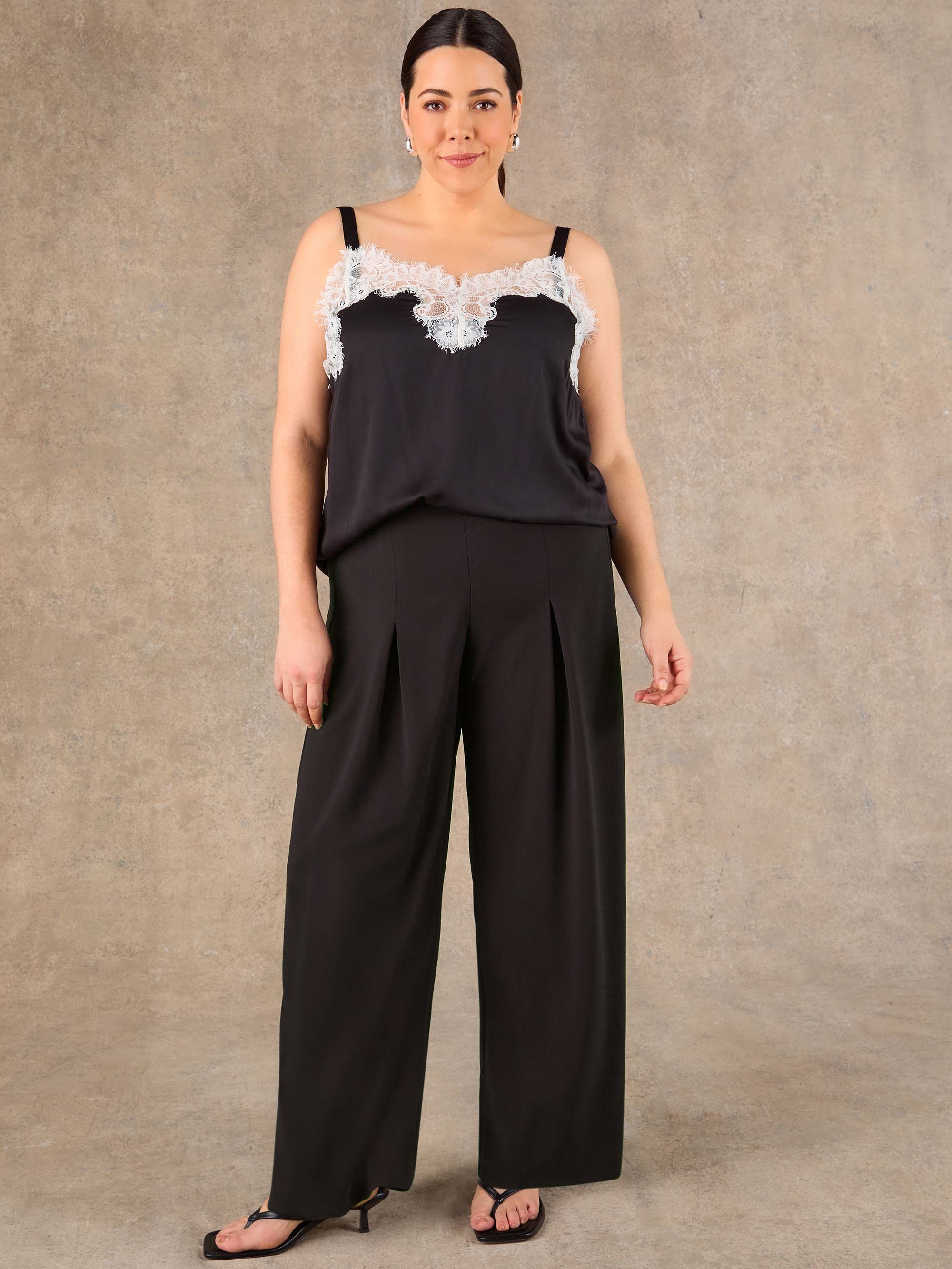 Black Pleat Front Straight Leg Tailored Trouser - Image 3