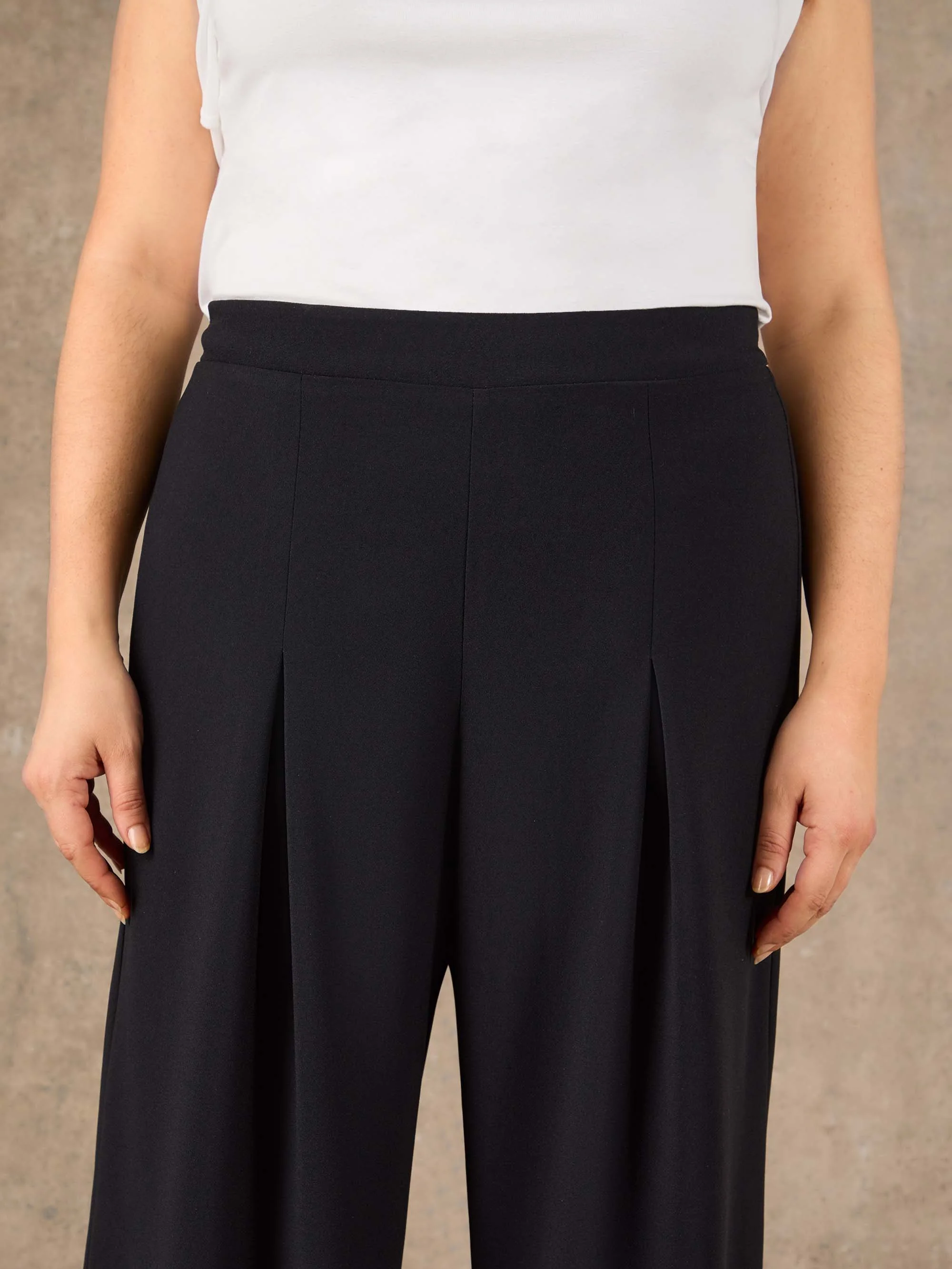 Black Pleat Front Straight Leg Tailored Trouser - Image 6