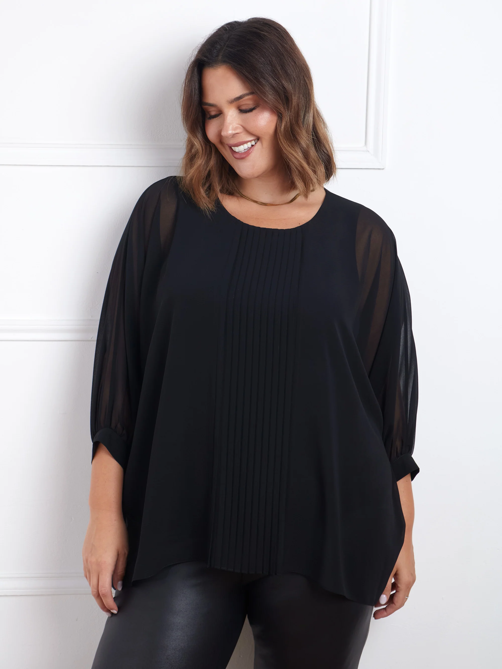 Black Pleat Front Top - Image 2