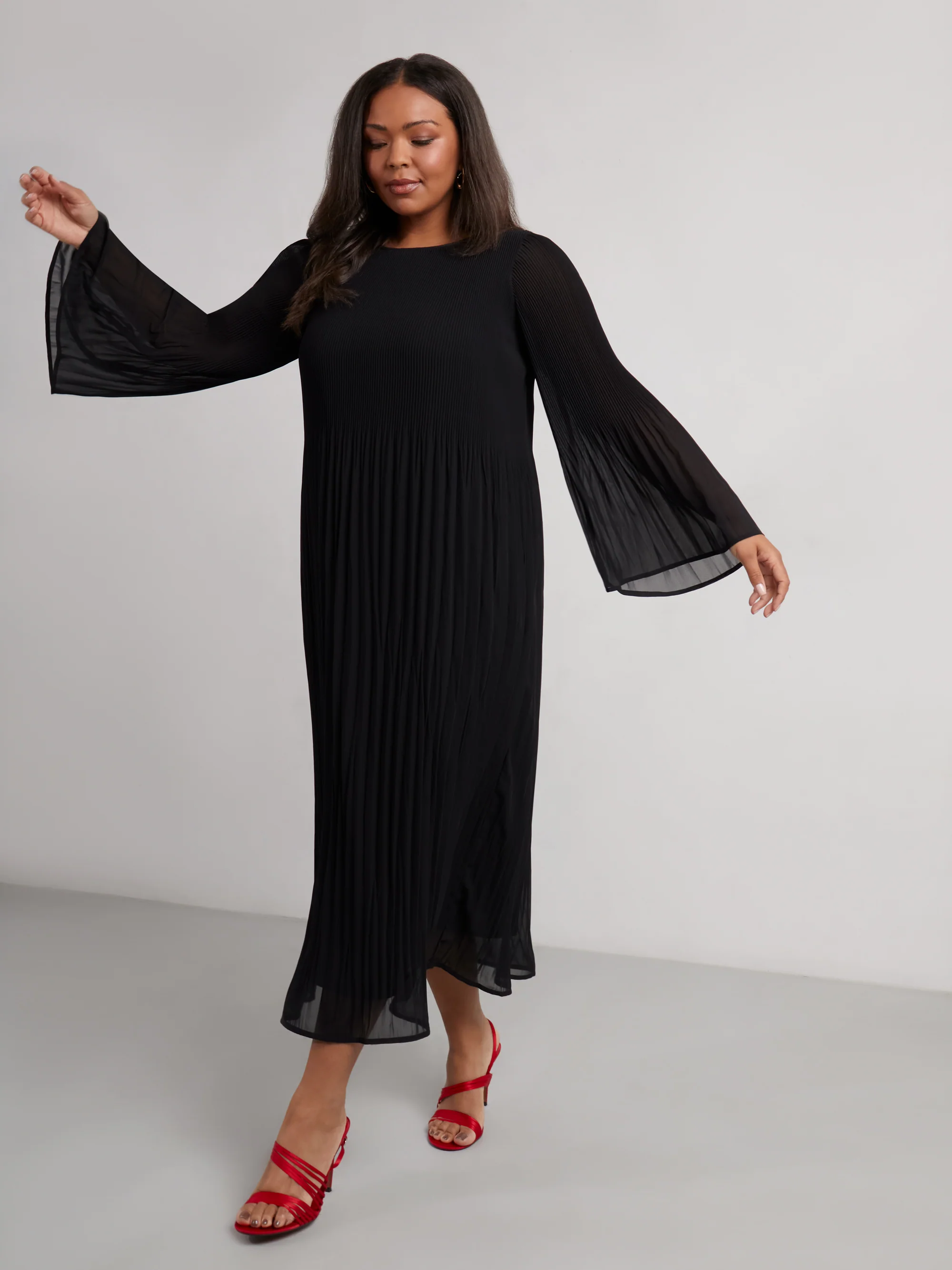 Black Pleated Dress - Image 2