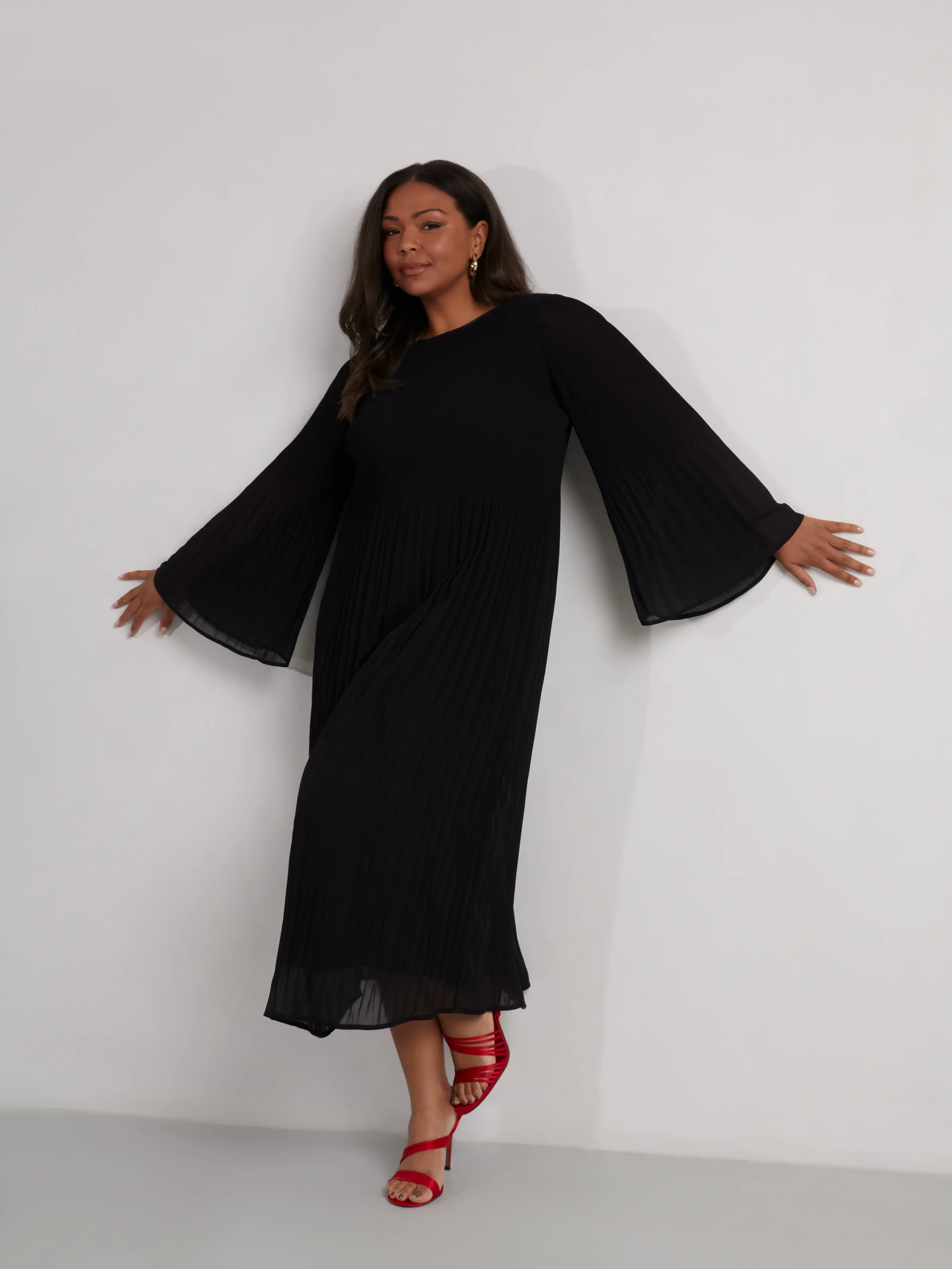 Black Pleated Dress - Image 3