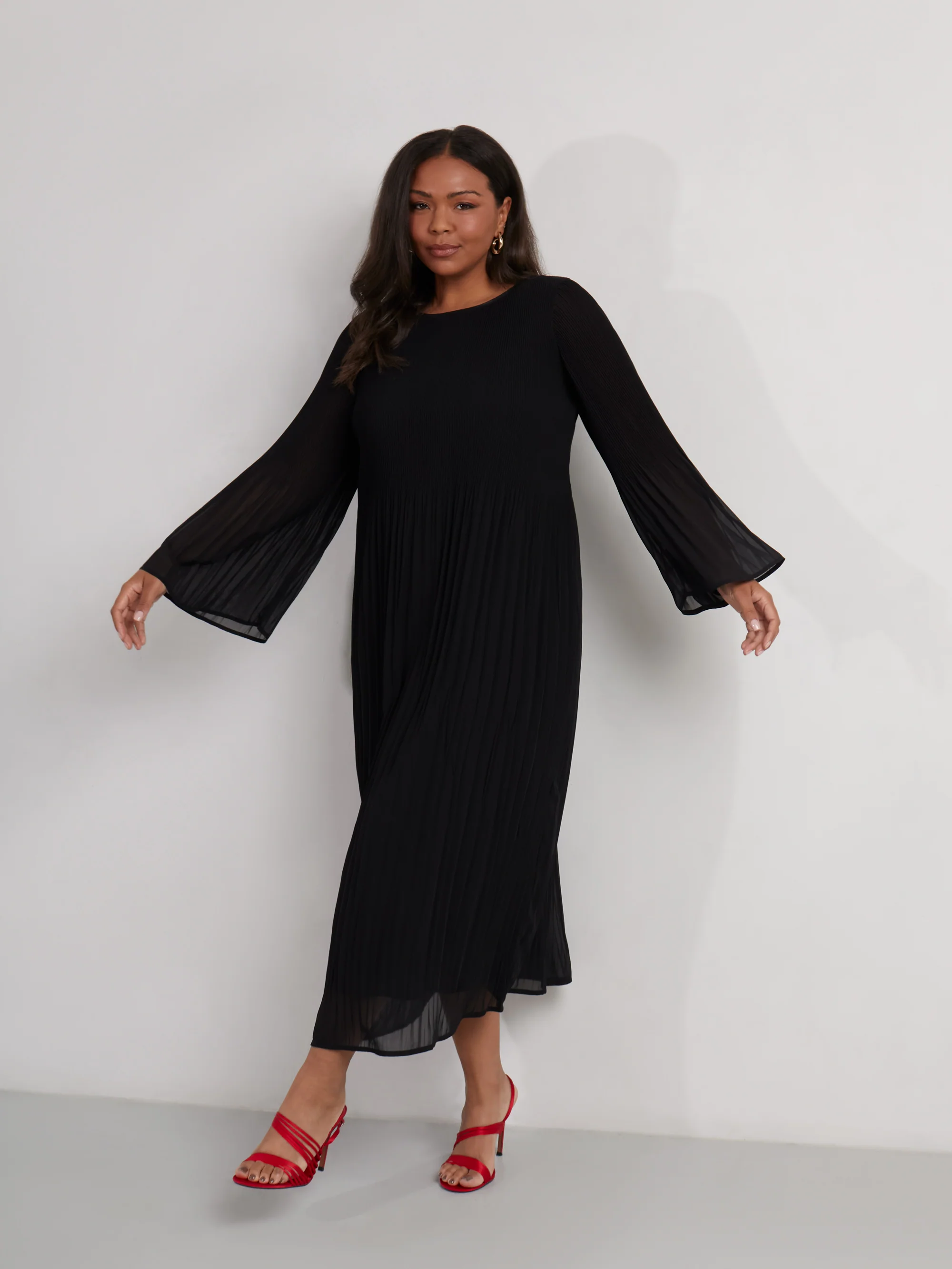Black Pleated Dress - Image 4