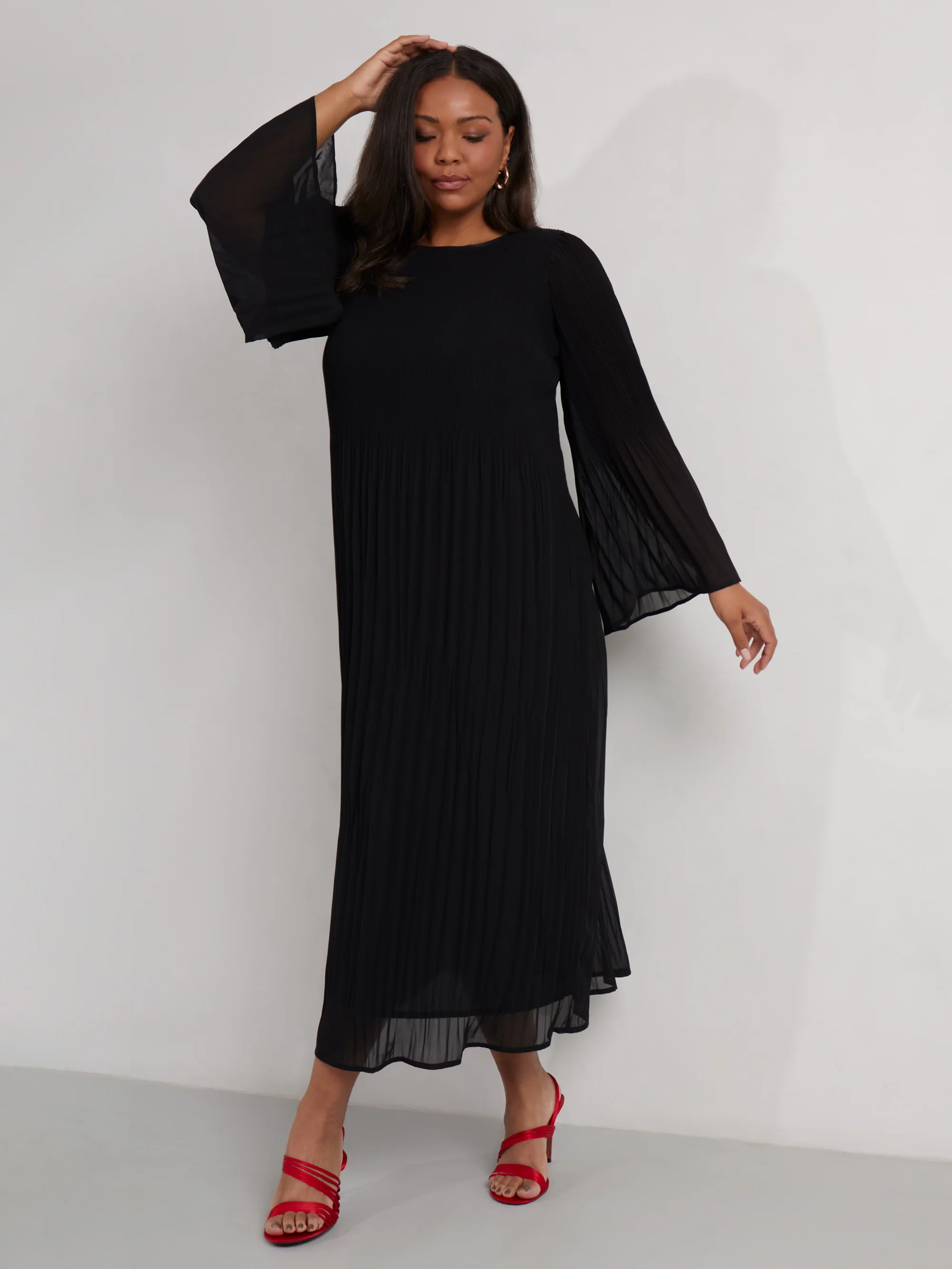 Black Pleated Dress - Image 5