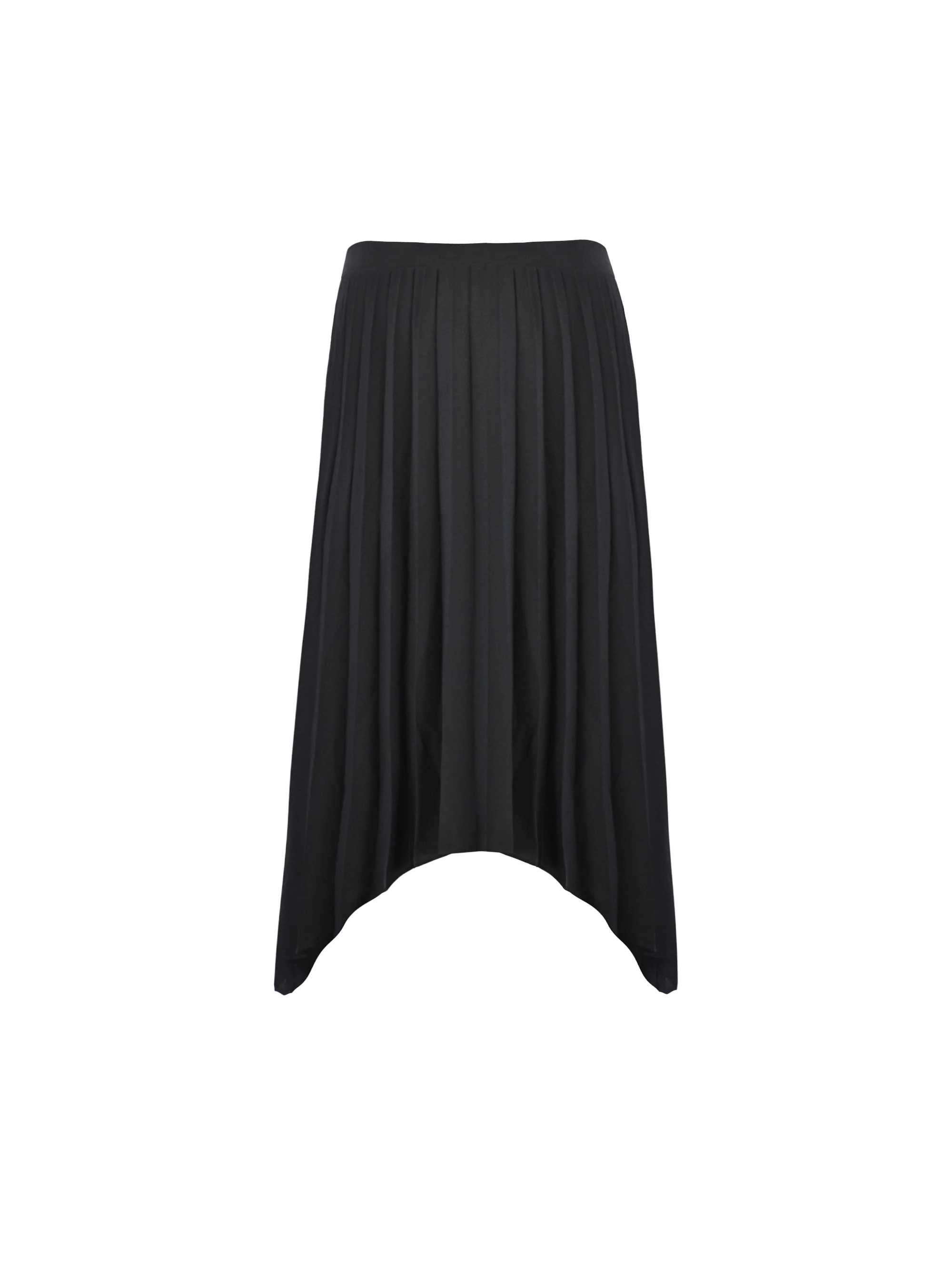 Black Pleated Hanky Hem Skirt - Image 5