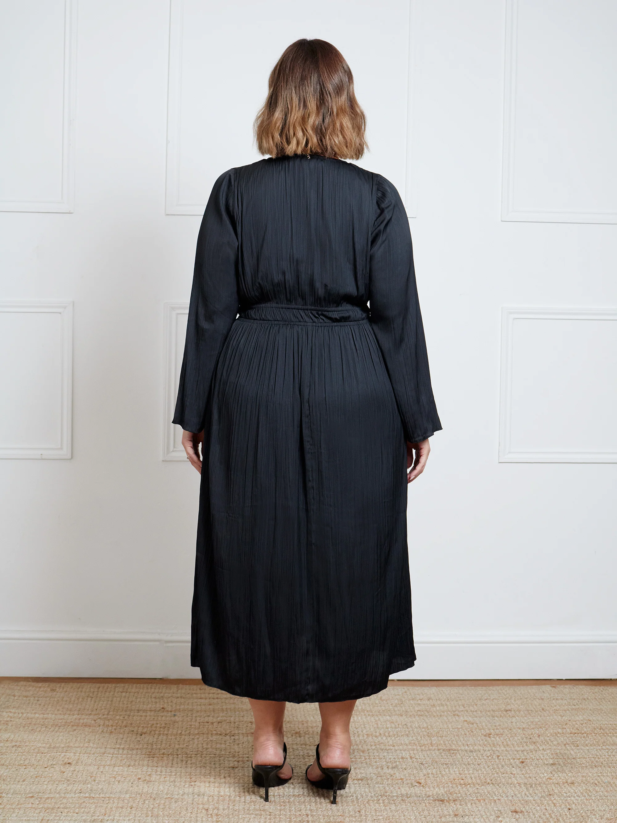 Black Pleated Midi Dress - Image 3