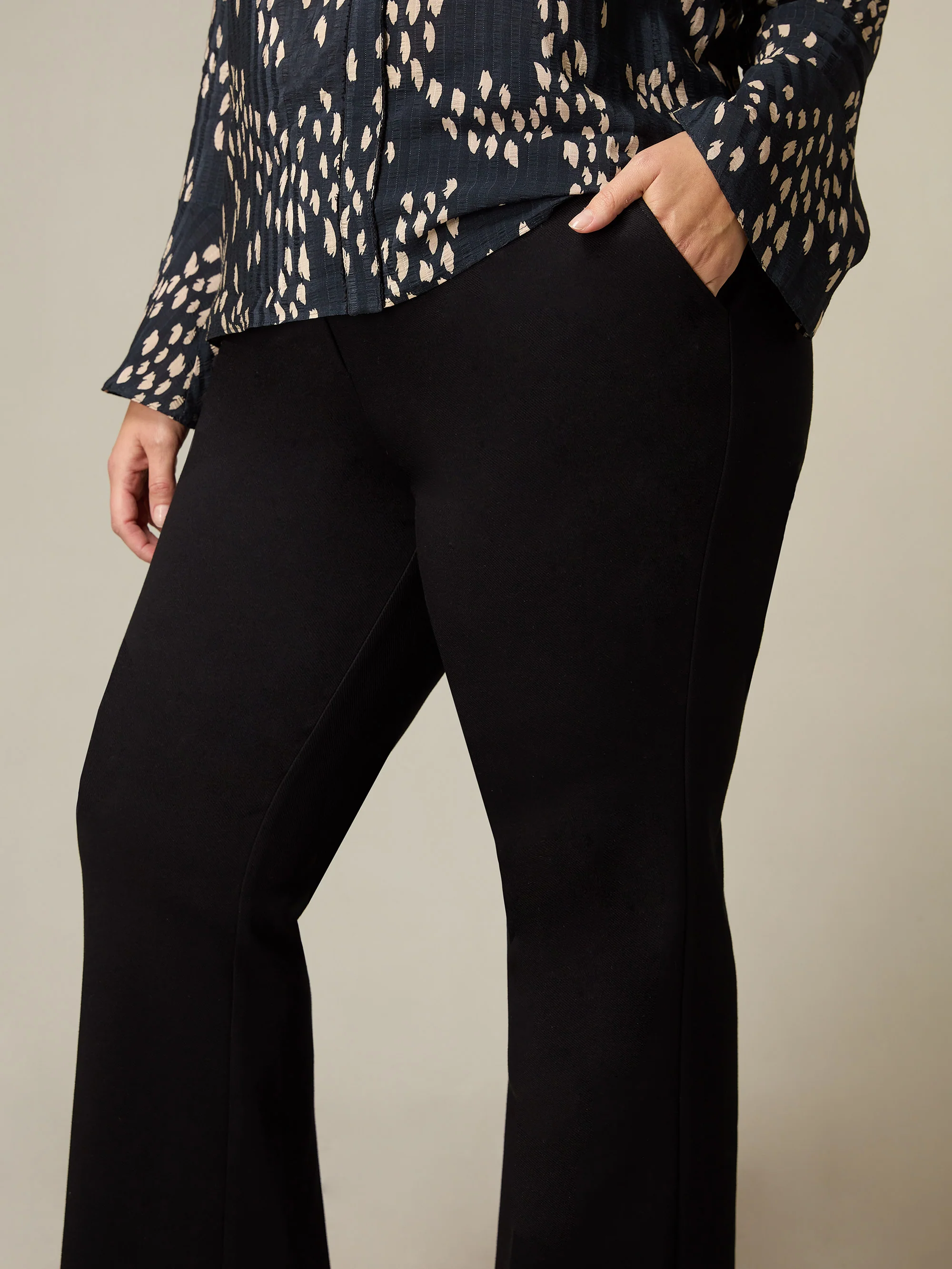 Black Ponte Bootleg Trousers - Image 3