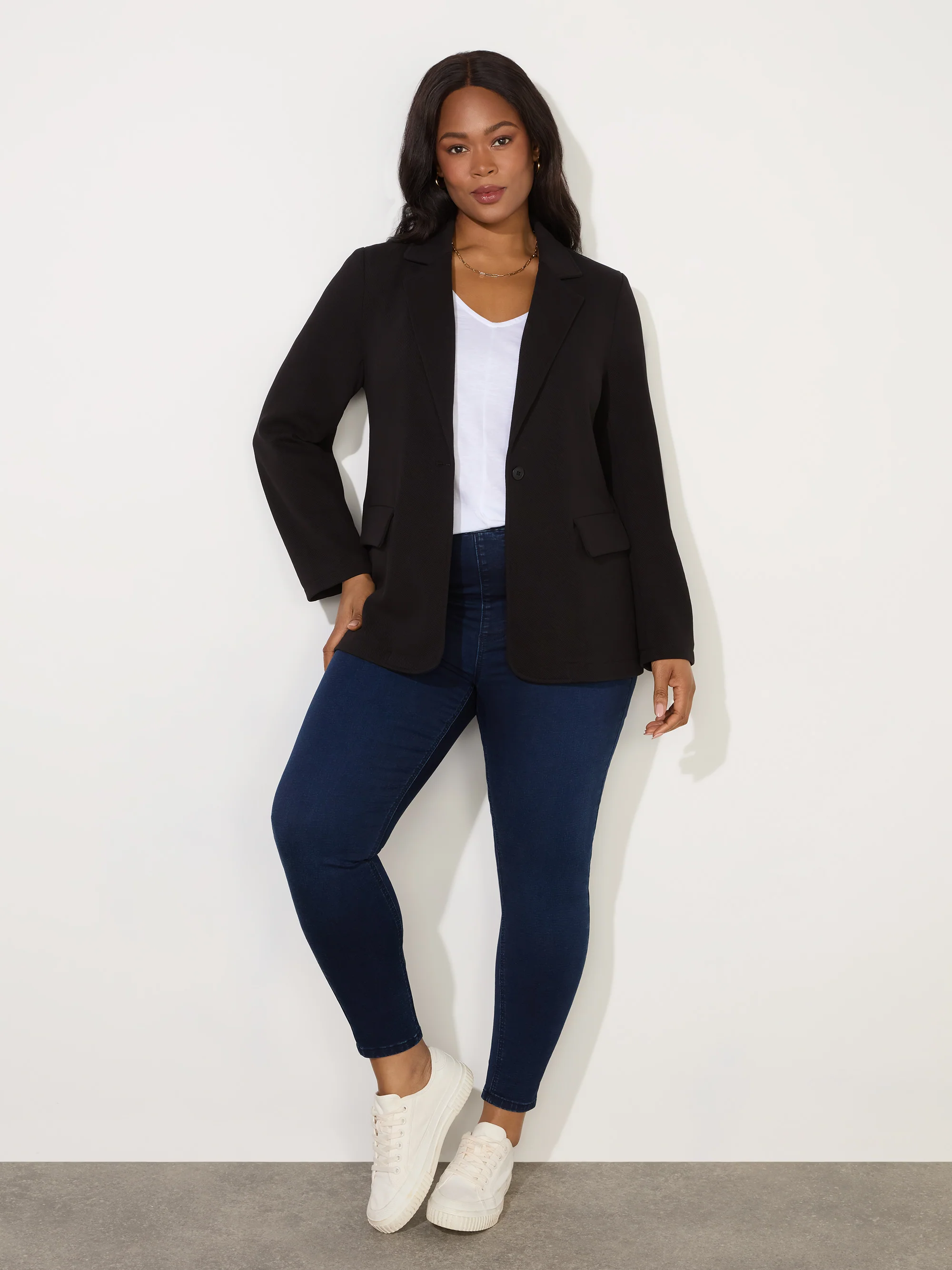 Black Ponte Relaxed Blazer - Image 5