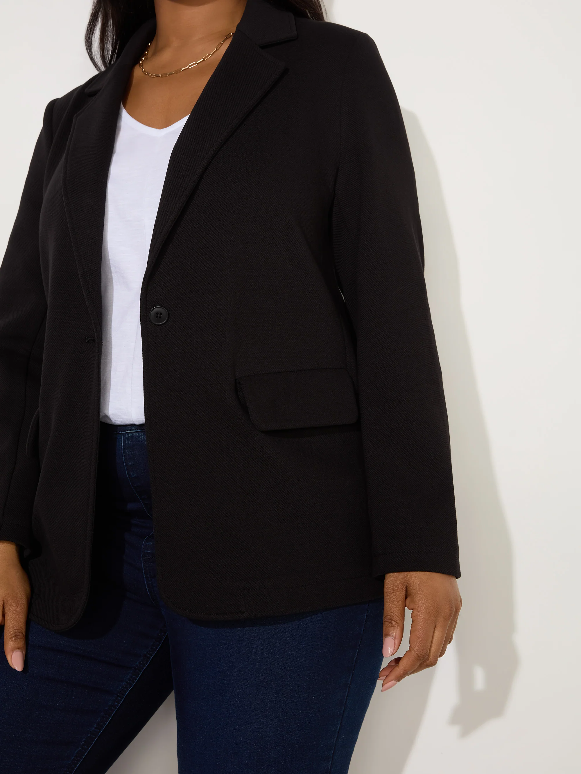 Black Ponte Relaxed Blazer - Image 6