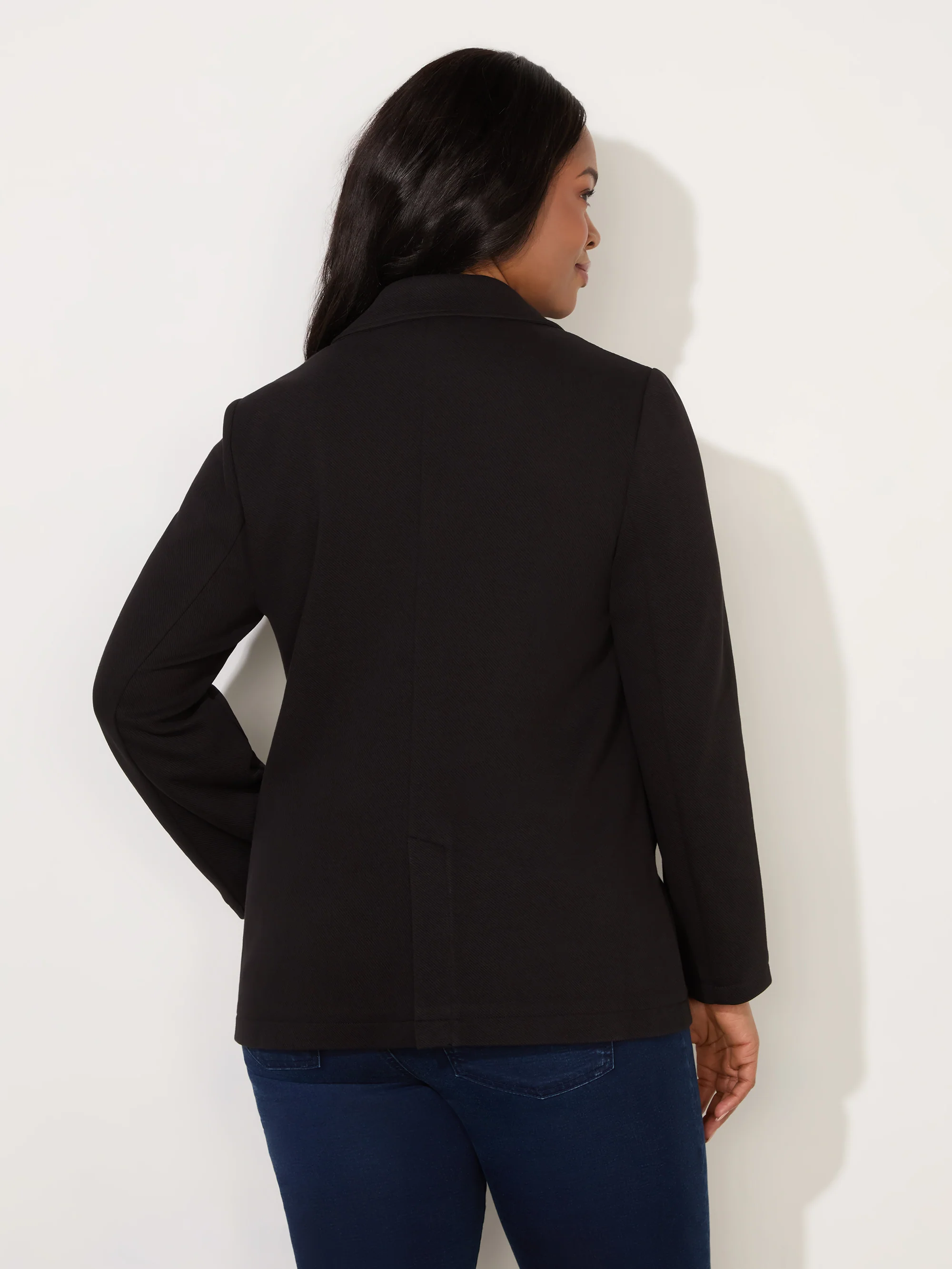 Black Ponte Relaxed Blazer - Image 7