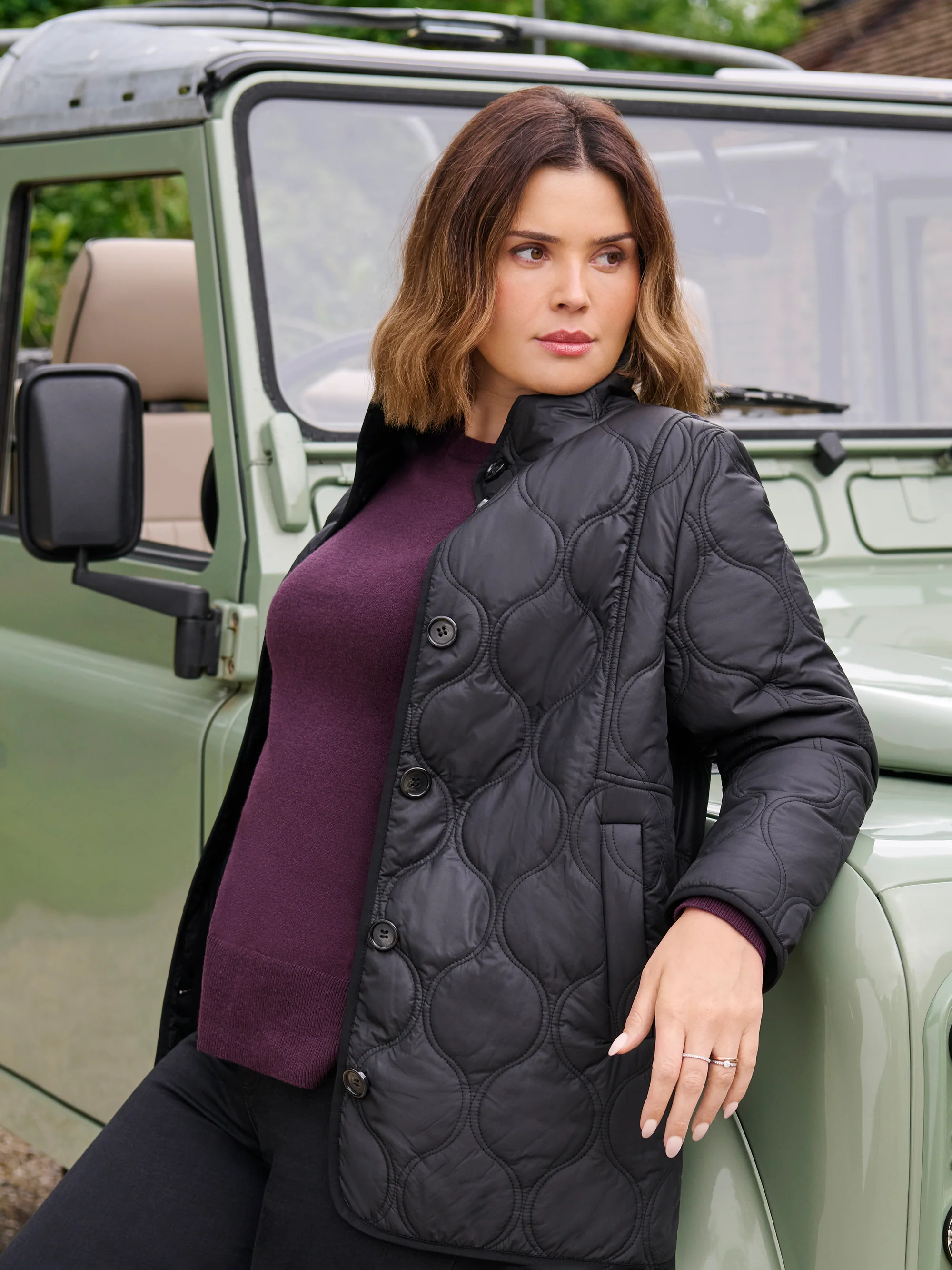 Black Quilted Jacket - Image 2