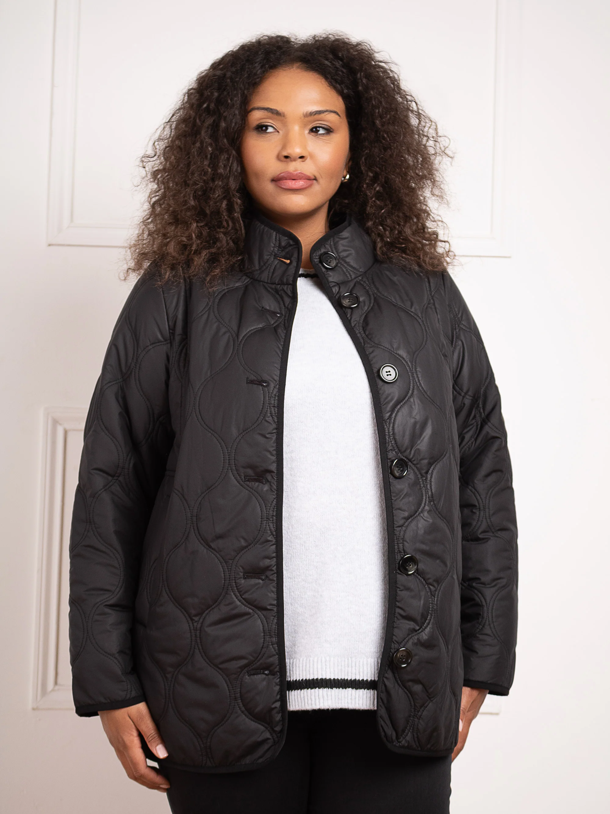 Black Quilted Jacket - Image 3