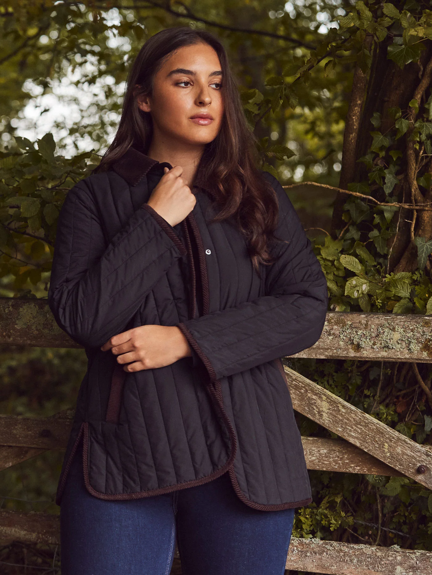 Black Quilted Jacket with Cord Detailing - Image 6