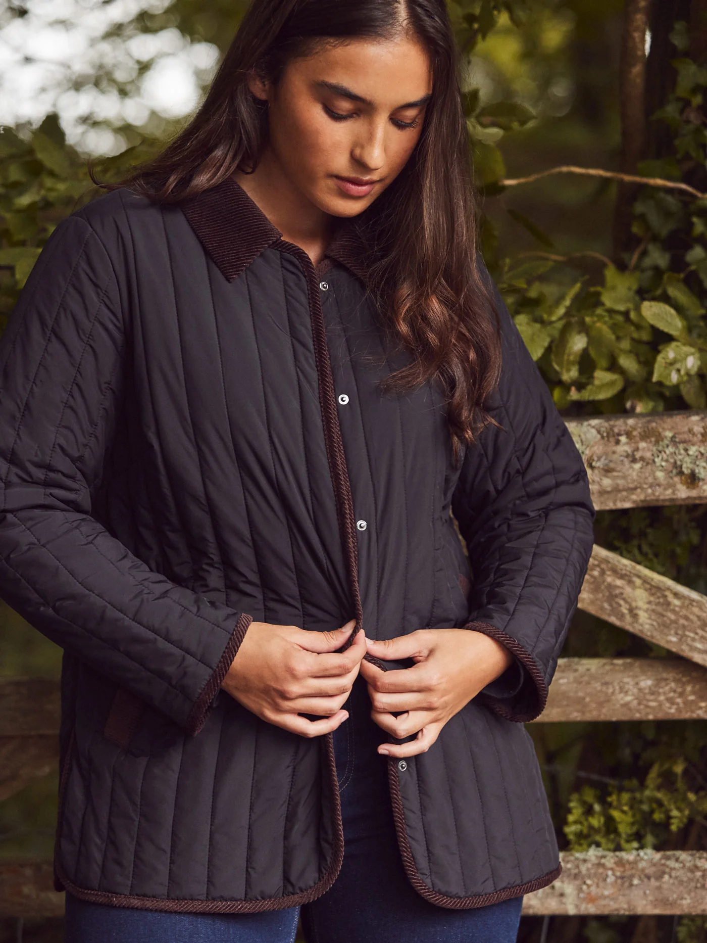 Black Quilted Jacket with Cord Detailing - Image 7