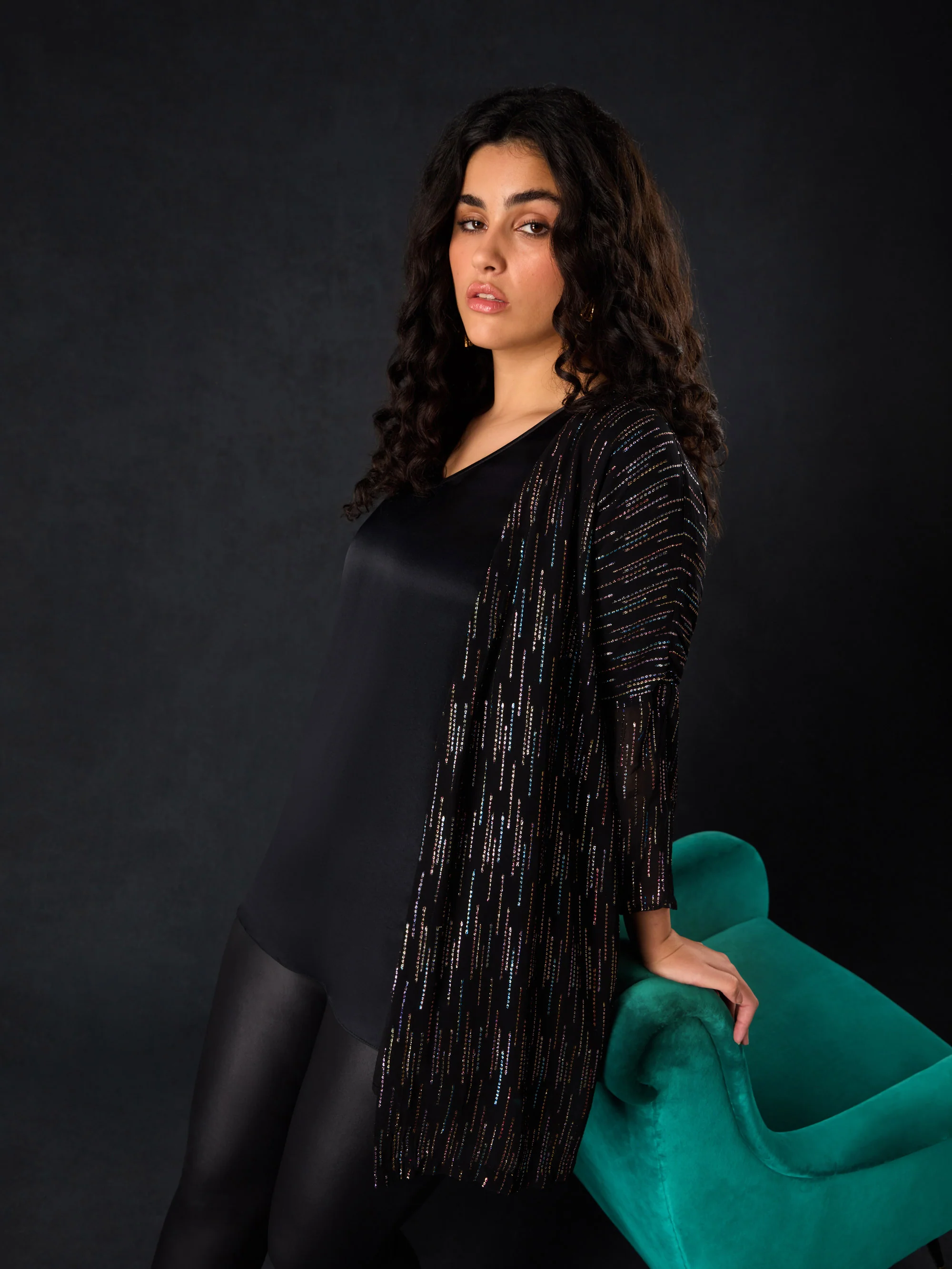 Black Rainbow Metallic Jacket - Image 4
