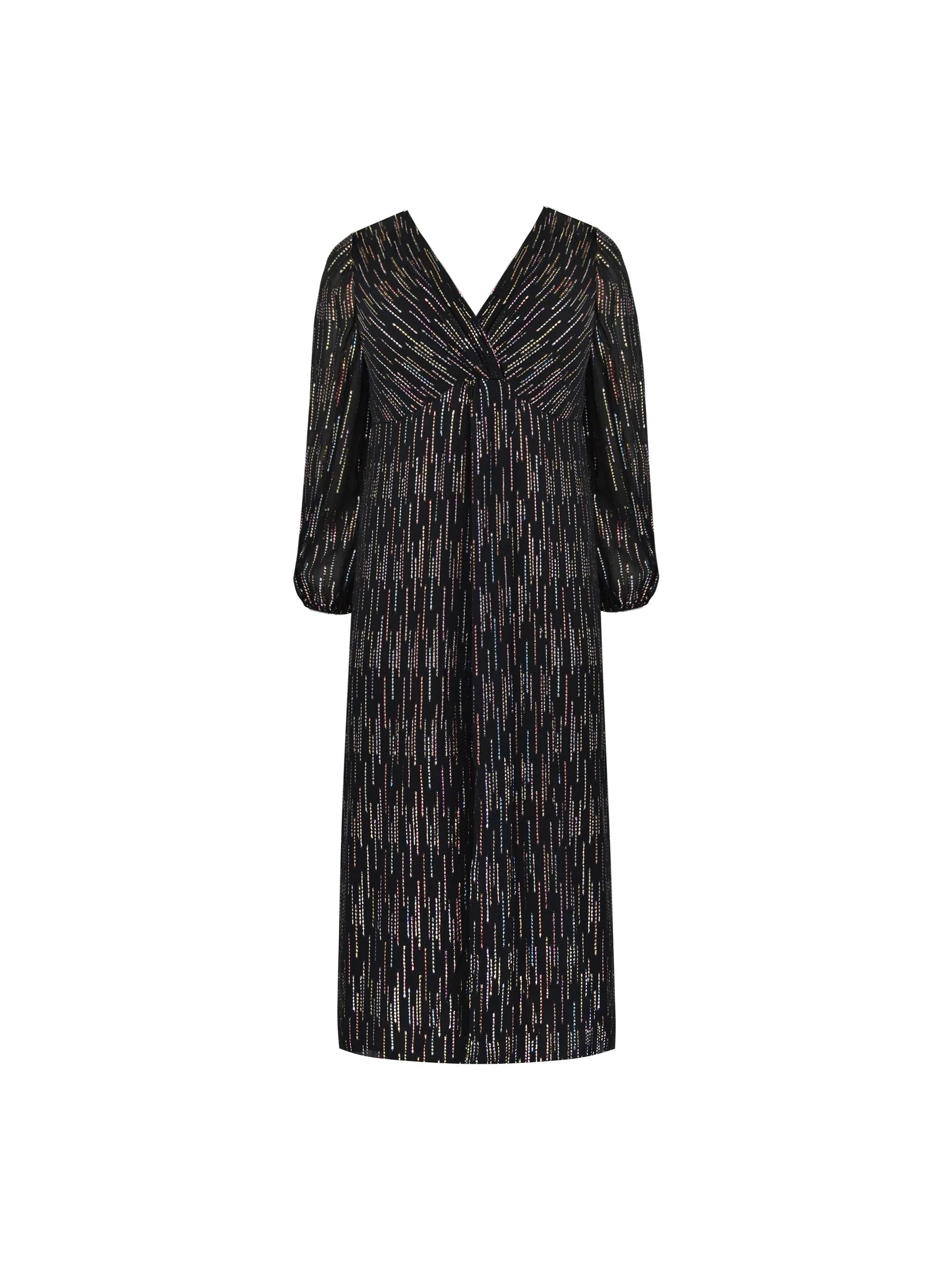 Black Rainbow Metallic Twist Maxi Dress - Image 6