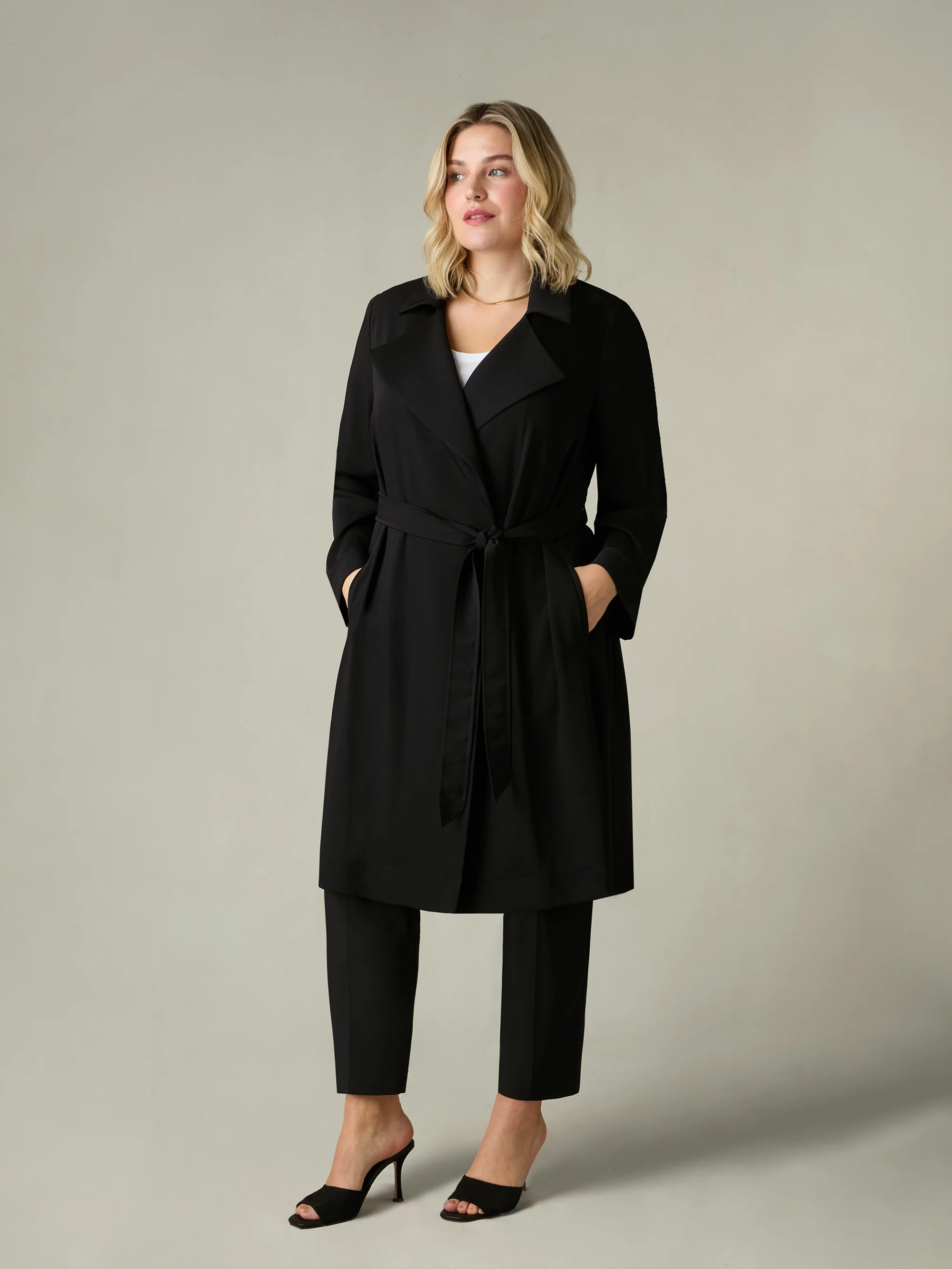 Black Relaxed Tailored Duster - Image 2
