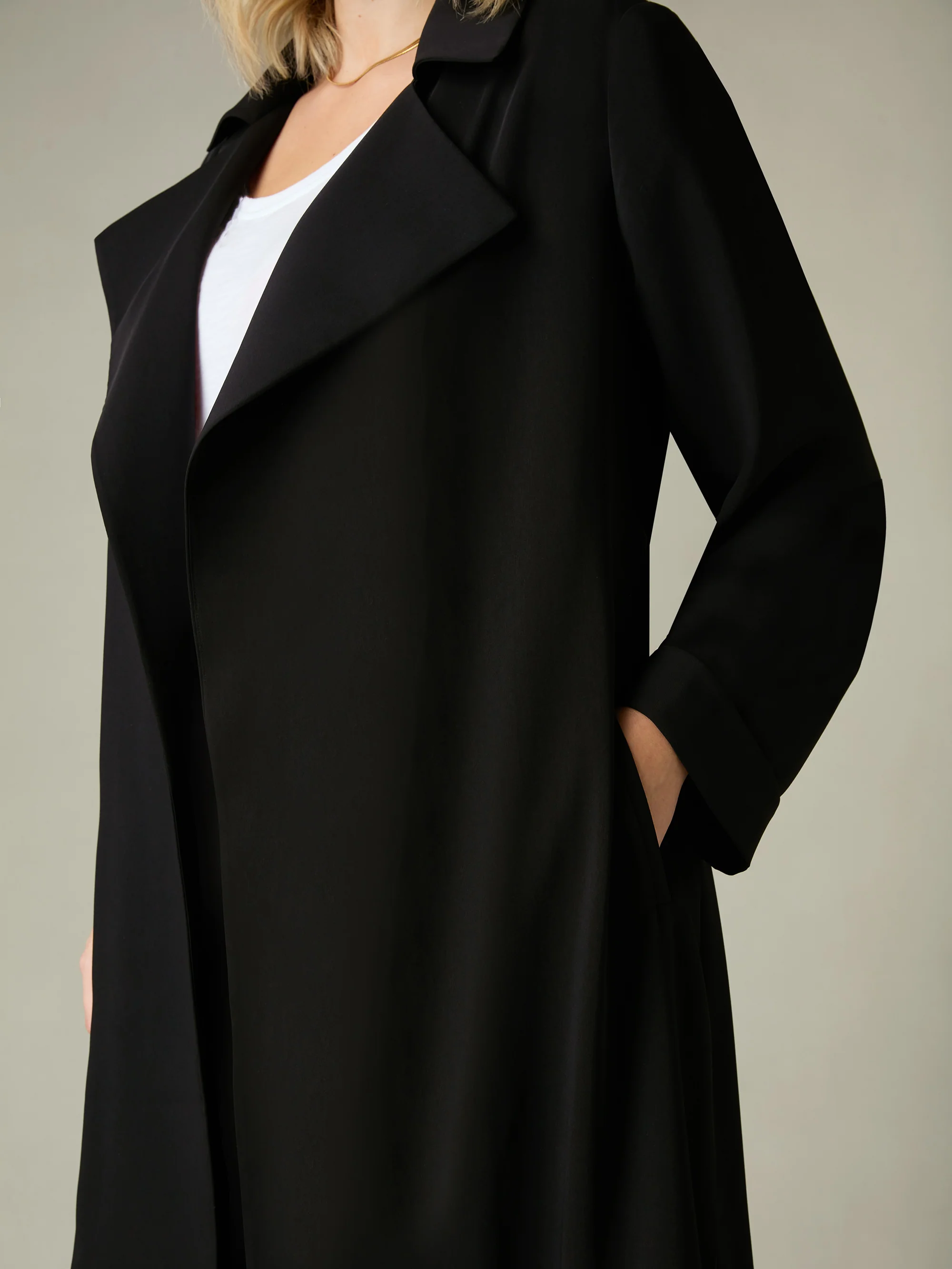 Black Relaxed Tailored Duster - Image 4