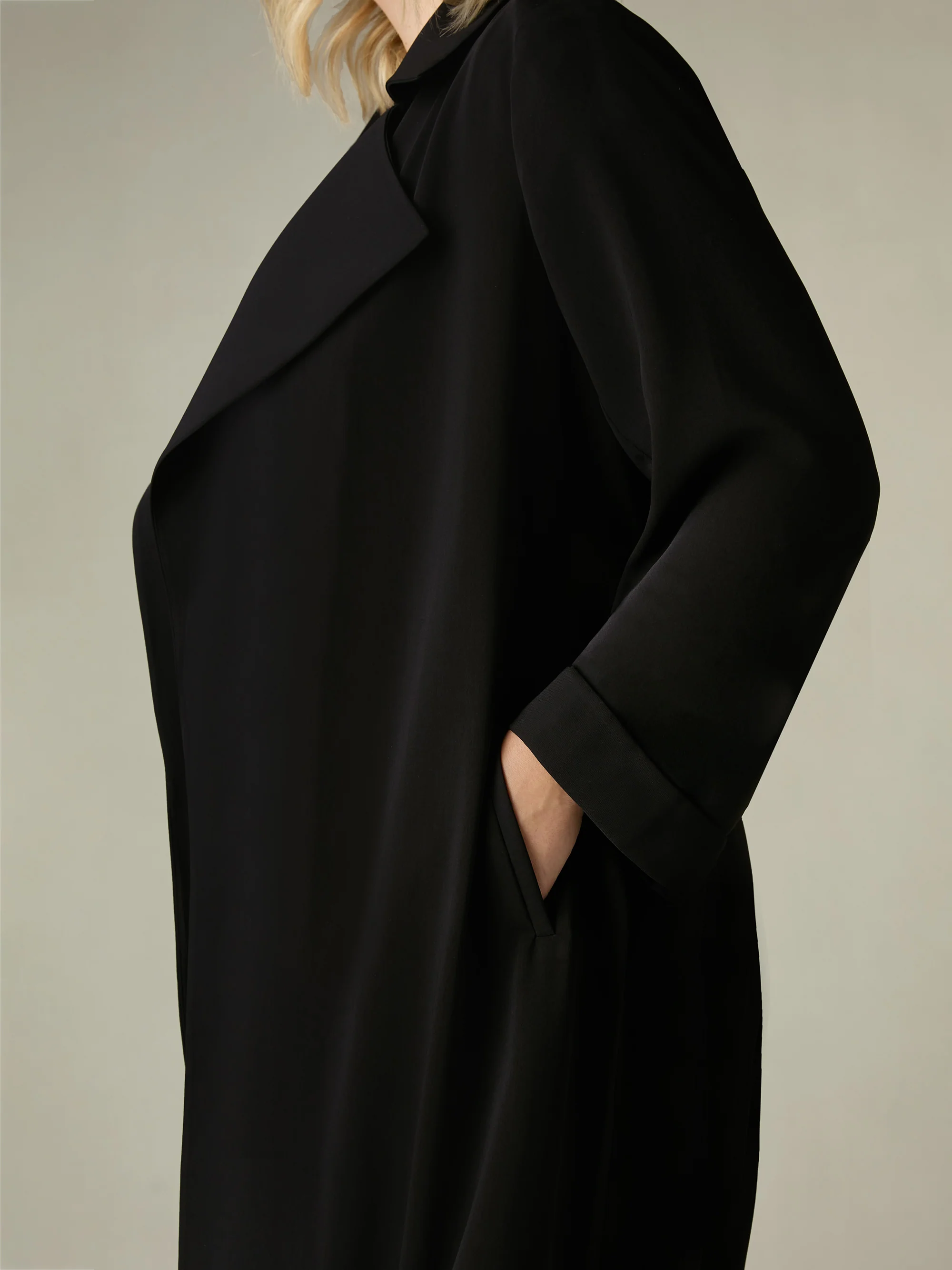 Black Relaxed Tailored Duster - Image 5