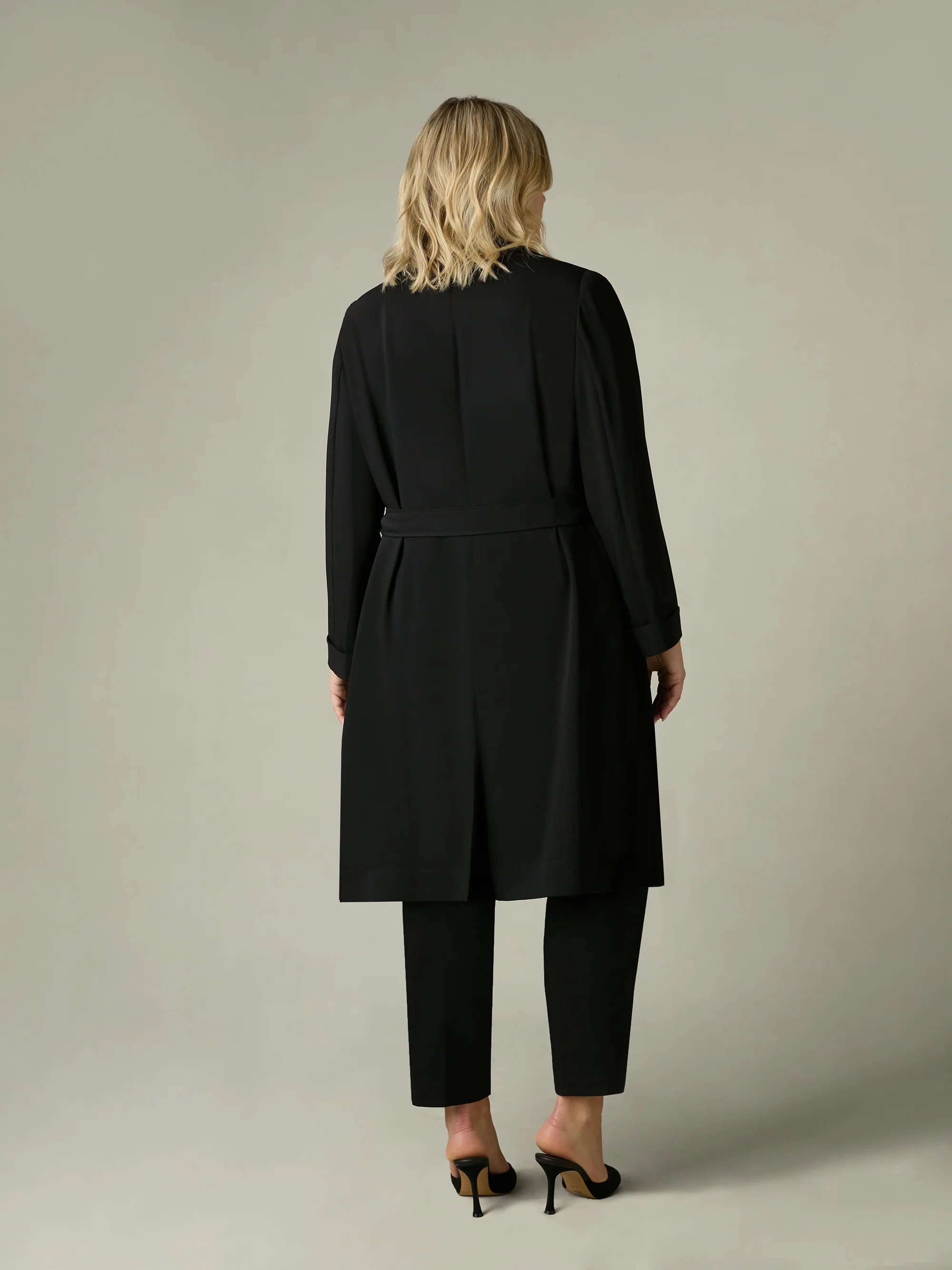 Black Relaxed Tailored Duster - Image 7