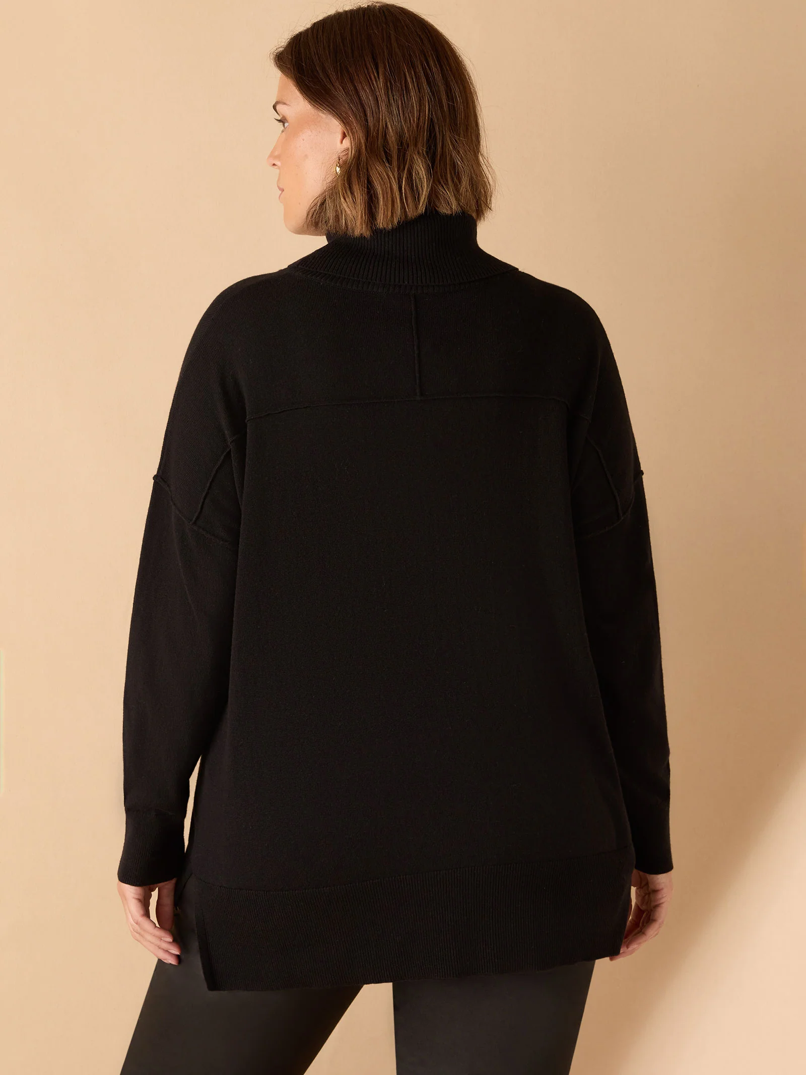 Black Roll Neck Knit Jumper - Image 5