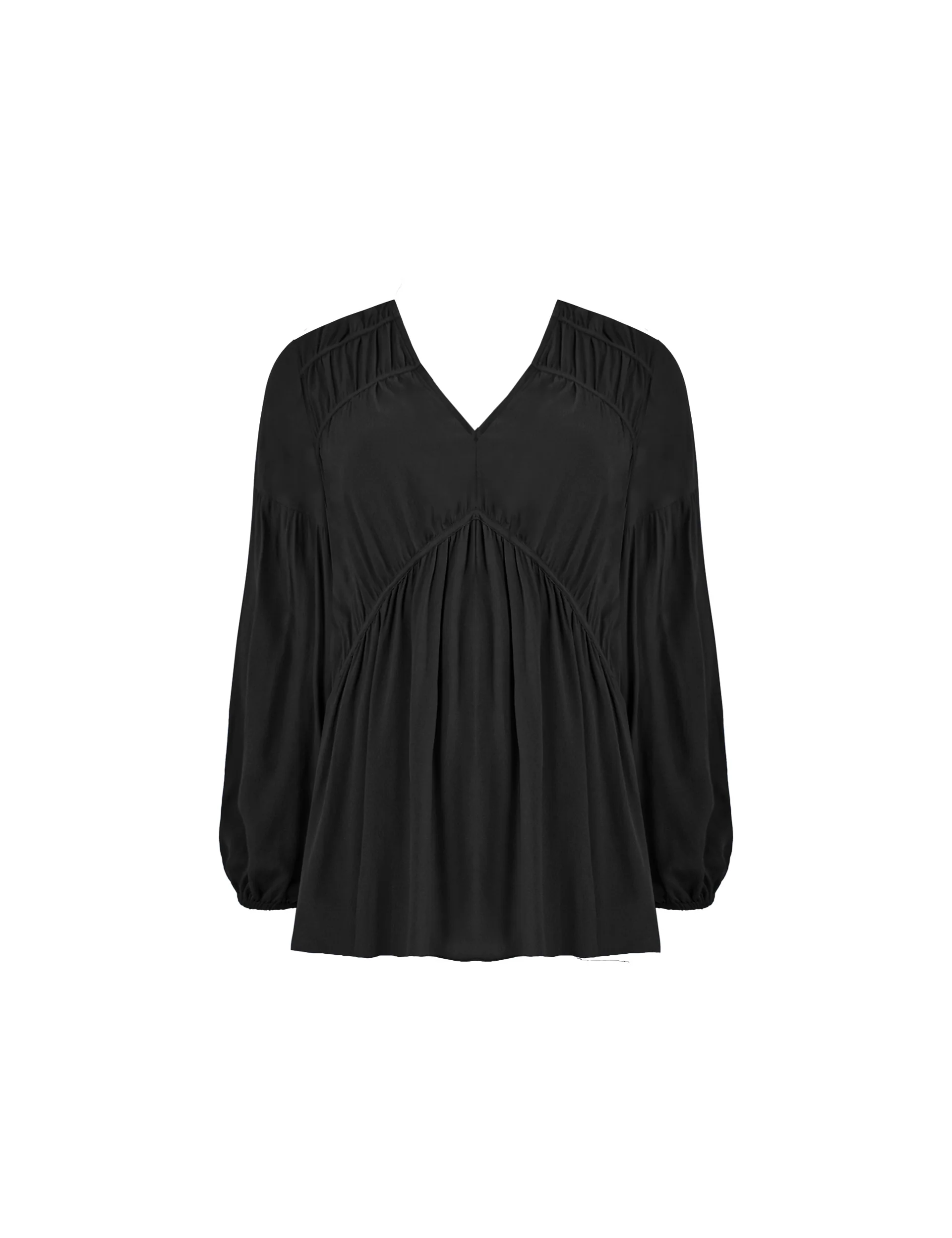 Black Ruched Front Blouse - Image 4