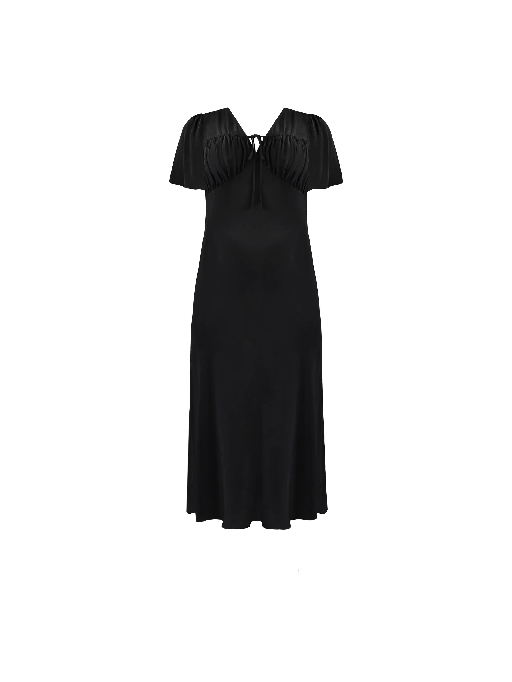 Black Ruched Front Maxi Dress - Image 6