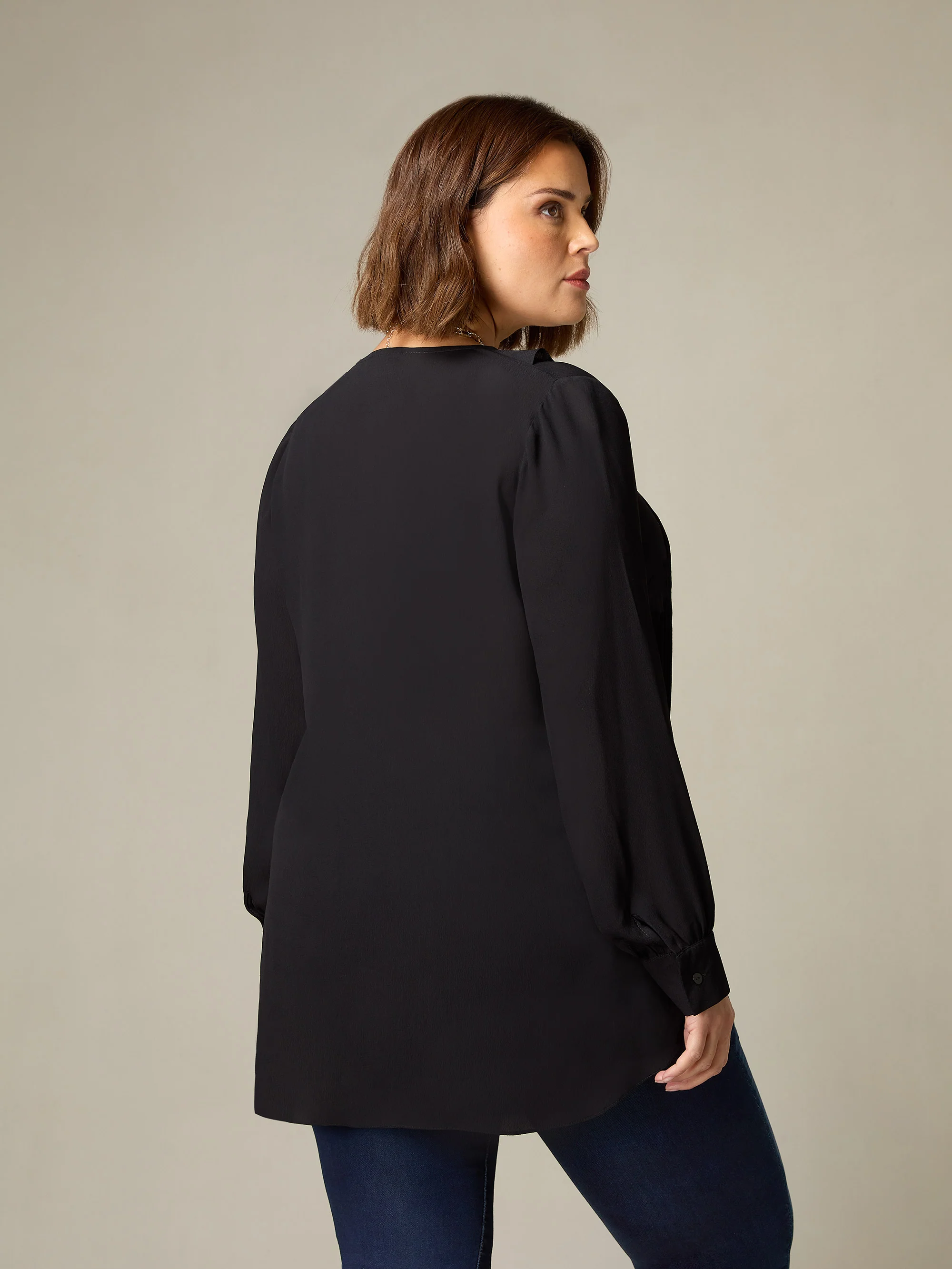 Black Ruffle Front Blouse - Image 3