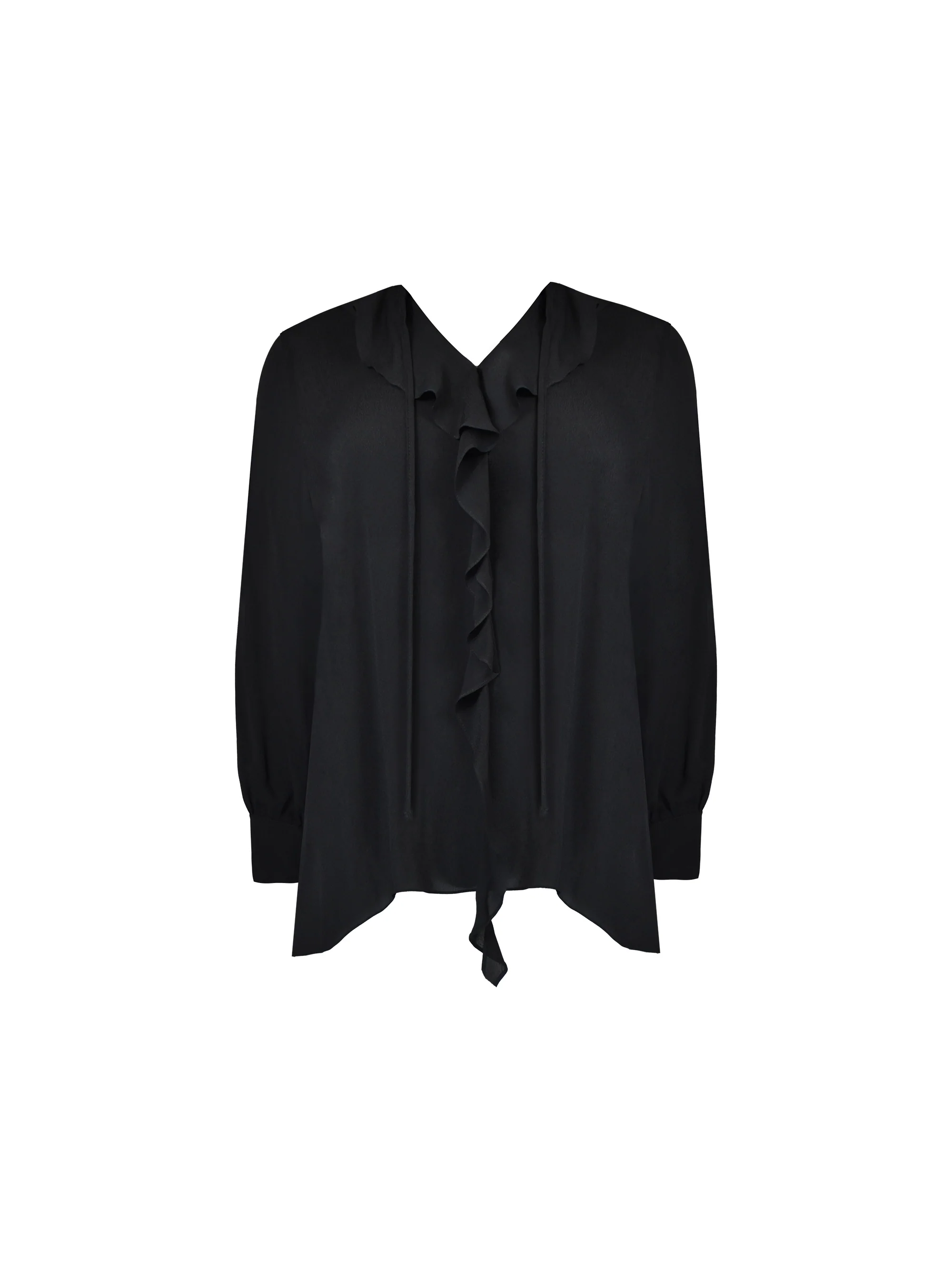 Black Ruffle Front Blouse - Image 4
