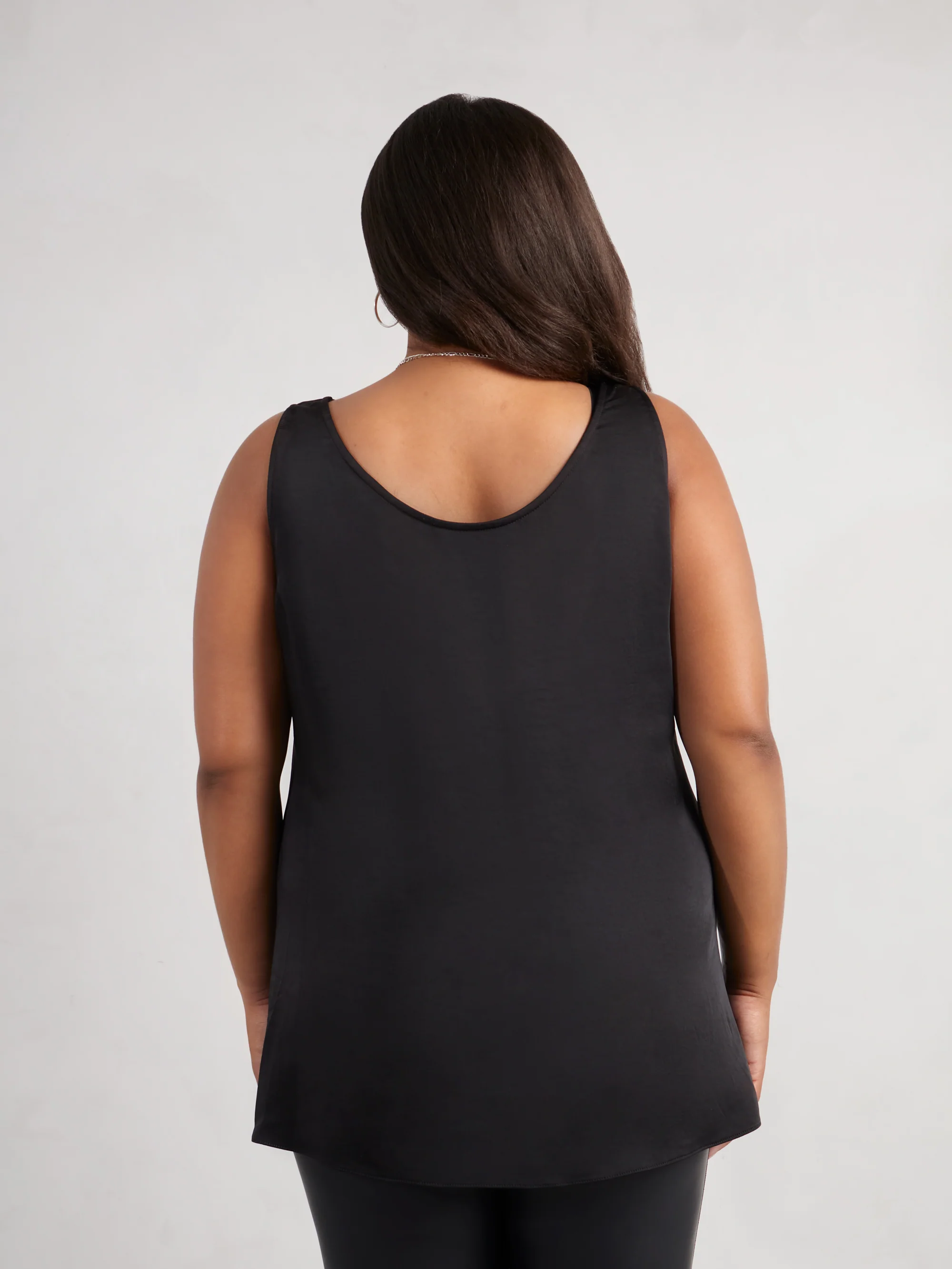 Black Satin Cowl Neck Vest - Image 4
