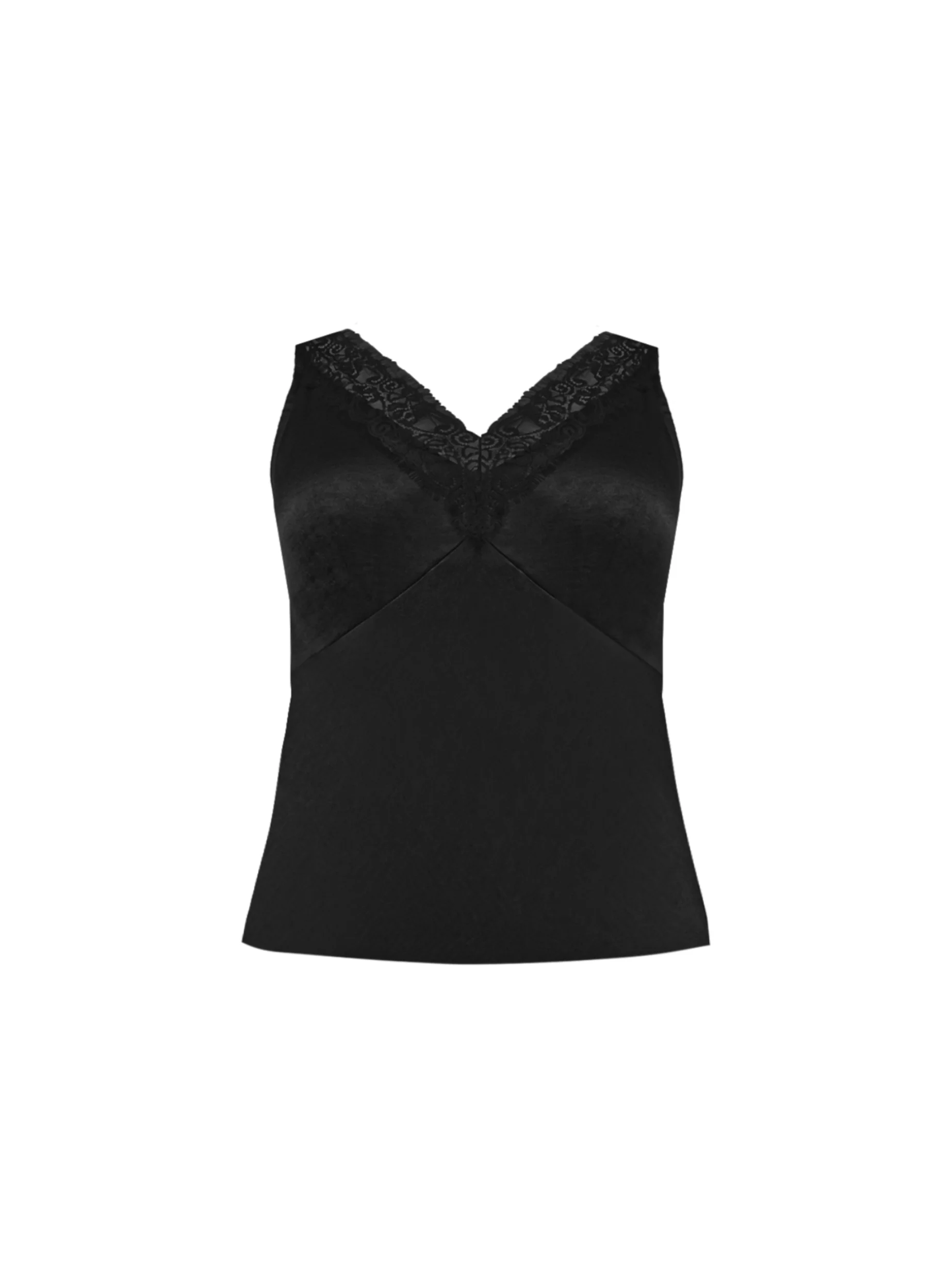 Black Satin Lace Cami - Image 4