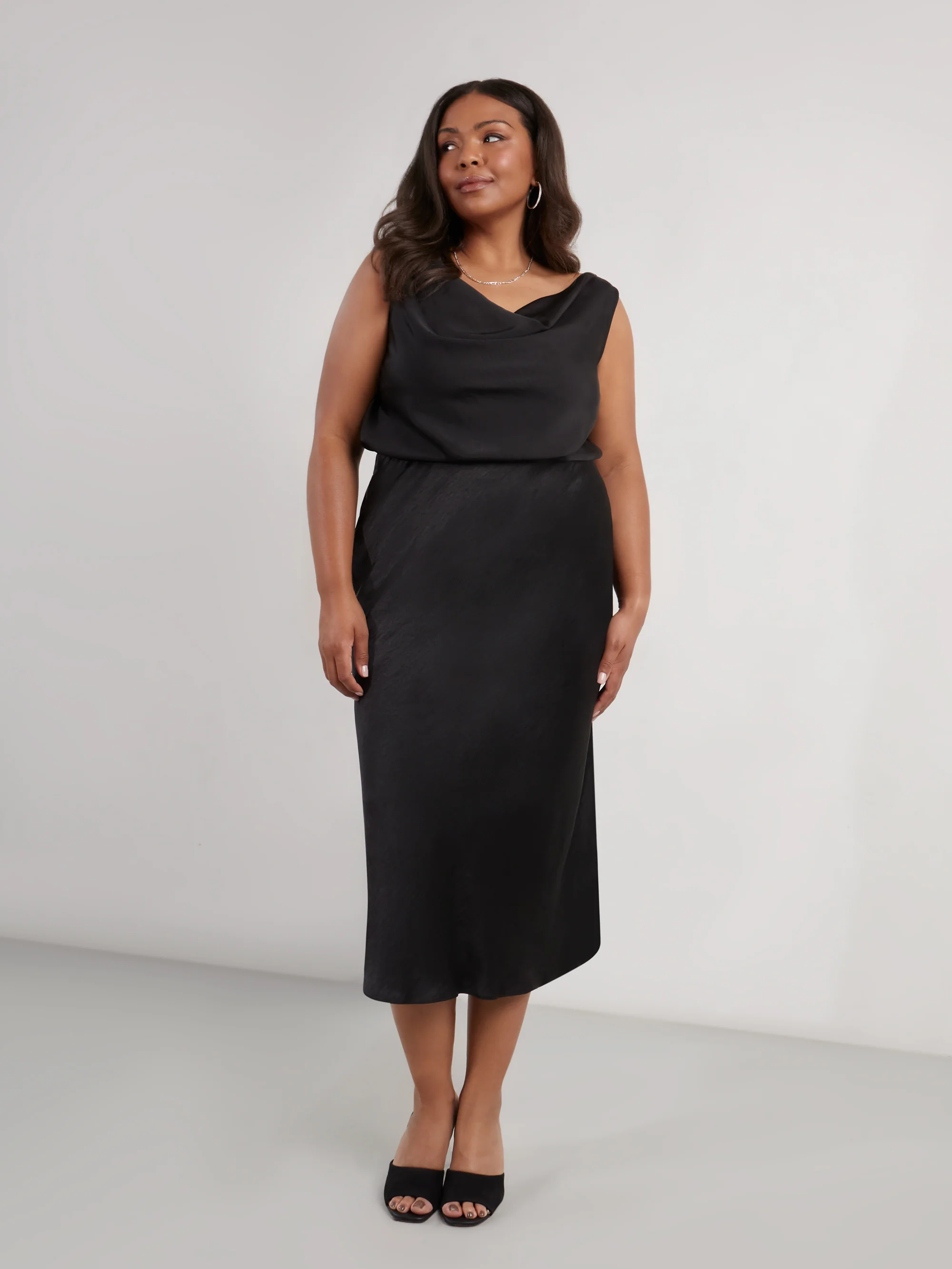 Black Satin Skirt - Image 3