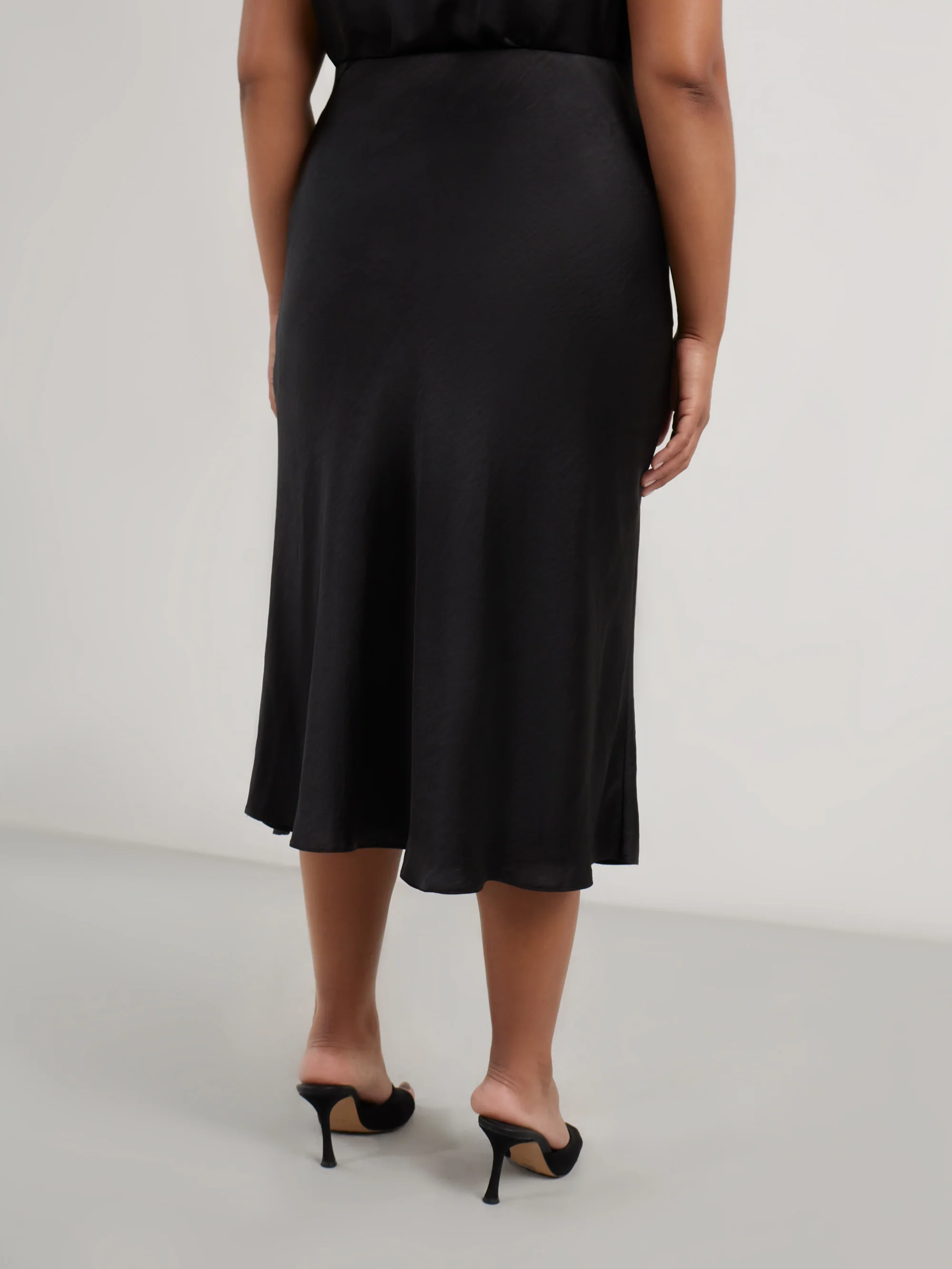 Black Satin Skirt - Image 4