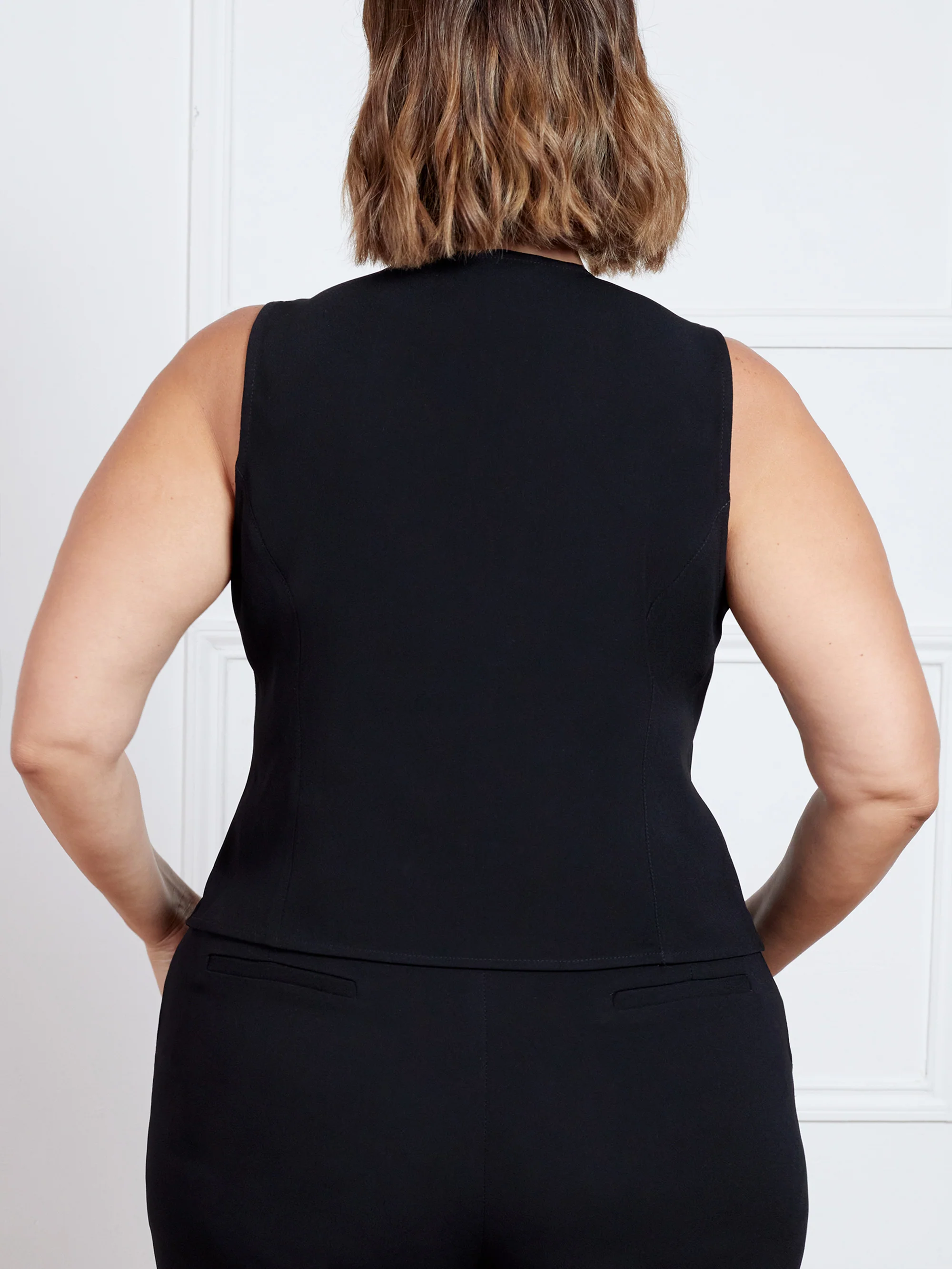 Black Crepe Waistcoat - Image 3